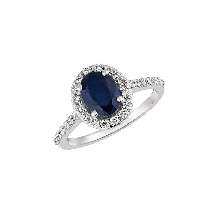 For Sale:  2.05 Carat Natural Diamond and Sapphire Engagement Ring 14 Karat White Gold 4