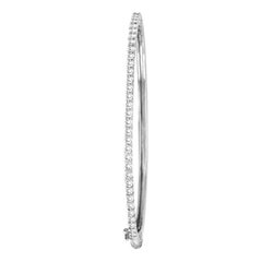 2.05 Carat Natural Diamond Bangle Bracelet G SI 14 Karat White Gold 41 Stones
