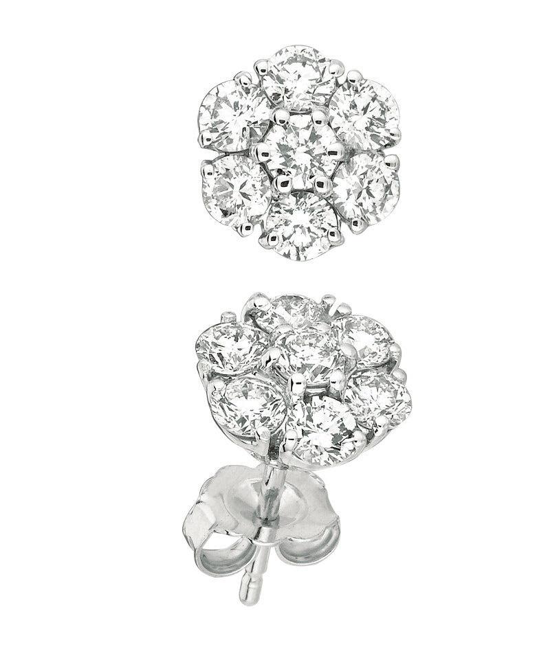 flower cluster diamond earrings