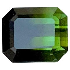 2.05 Carat Natural Loose Bicolor Tourmaline Stone Emerald Cut Pakistani Gemstone