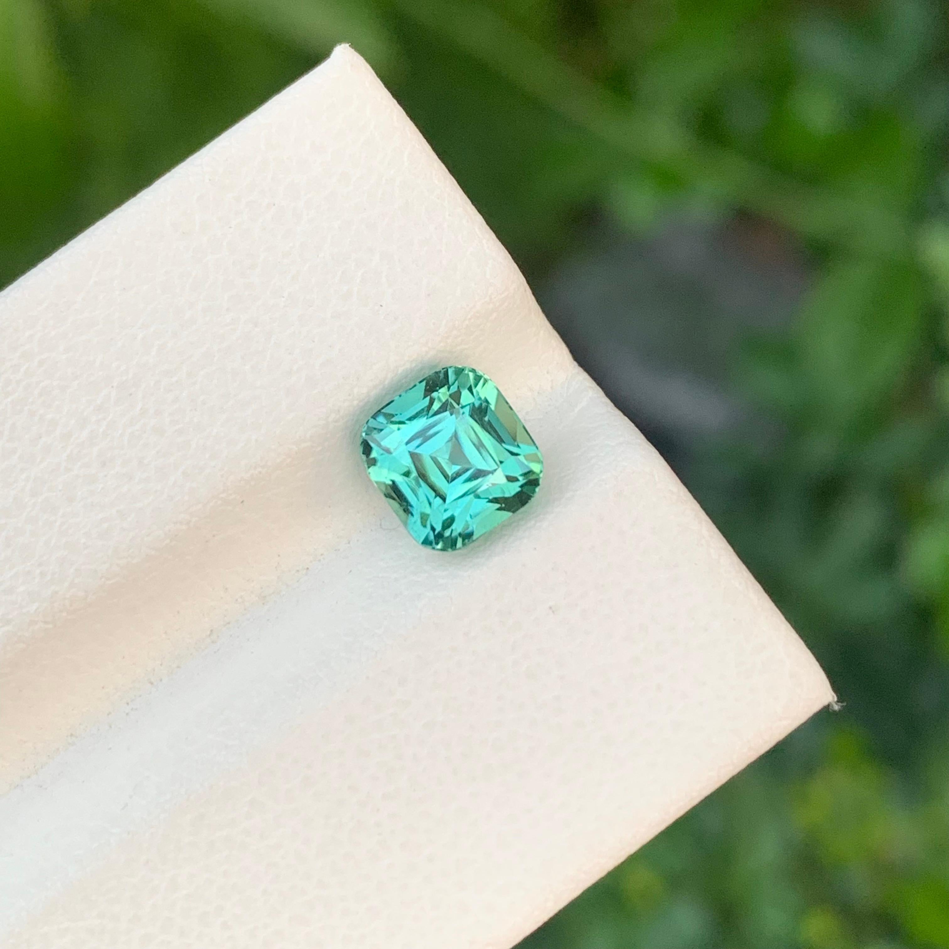 2.05 Carat Natural Loose Blue Green Tourmaline Cushion Shape Gem For Jewellery For Sale 4