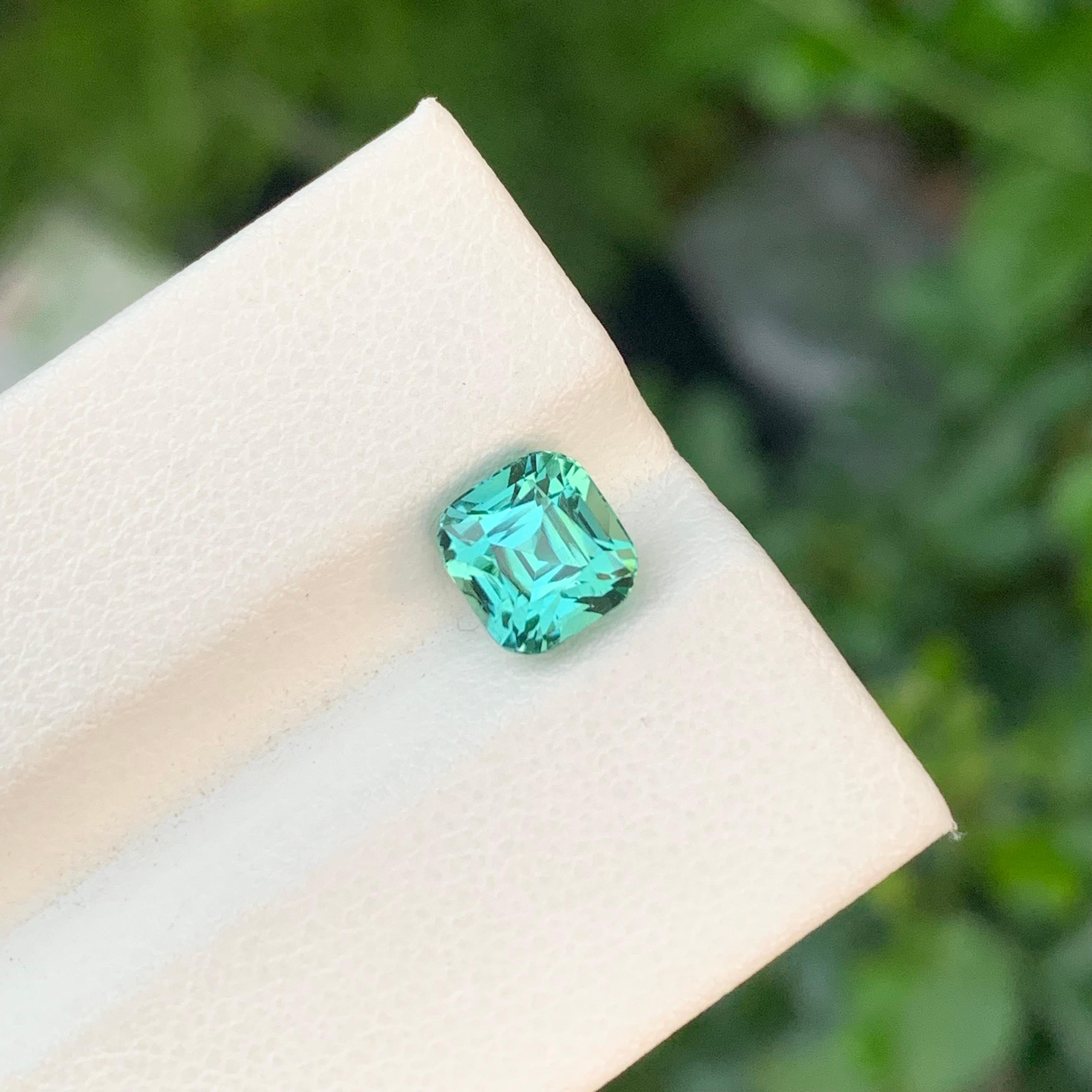 2.05 Carat Natural Loose Blue Green Tourmaline Cushion Shape Gem For Jewellery For Sale 5