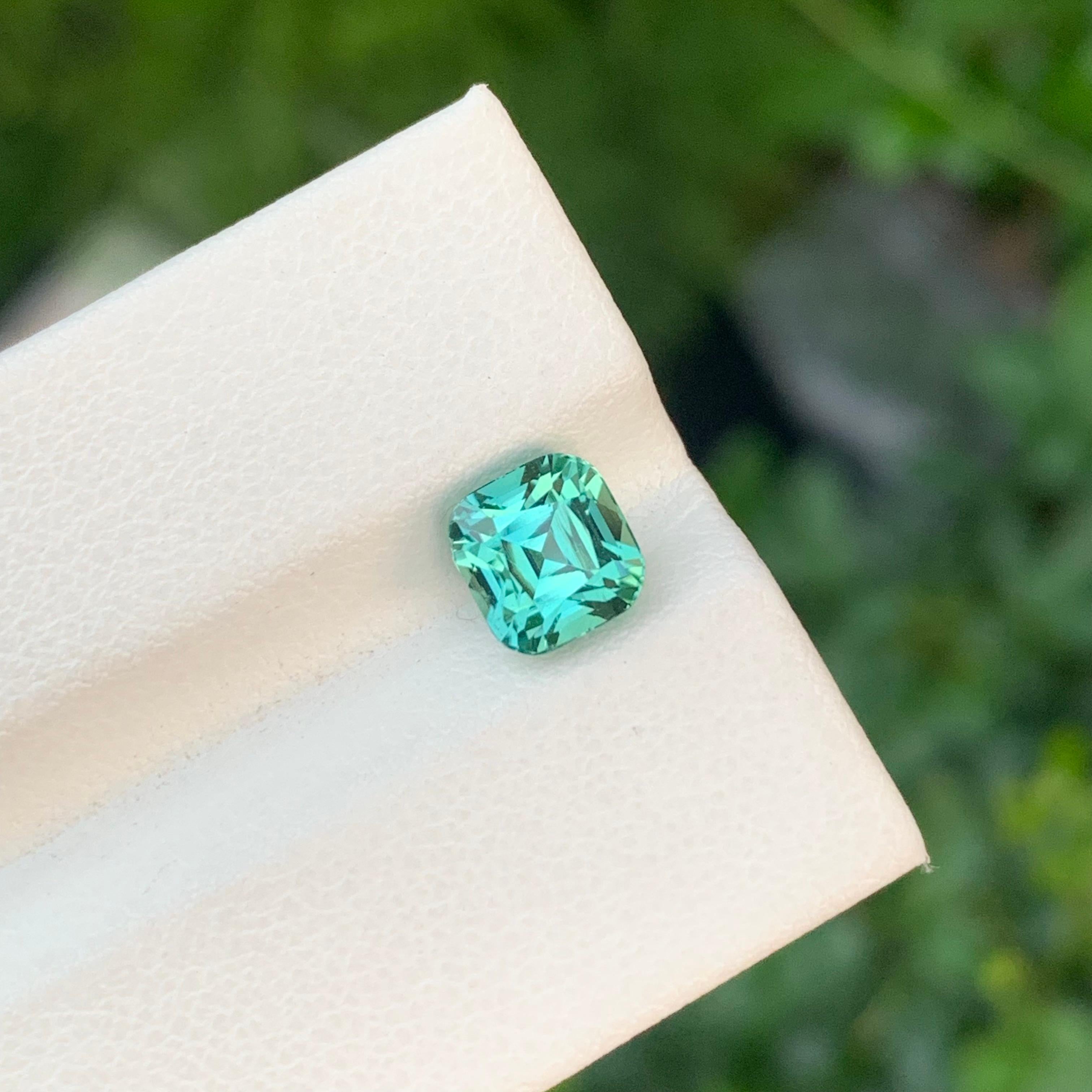 2.05 Carat Natural Loose Blue Green Tourmaline Cushion Shape Gem For Jewellery For Sale 2