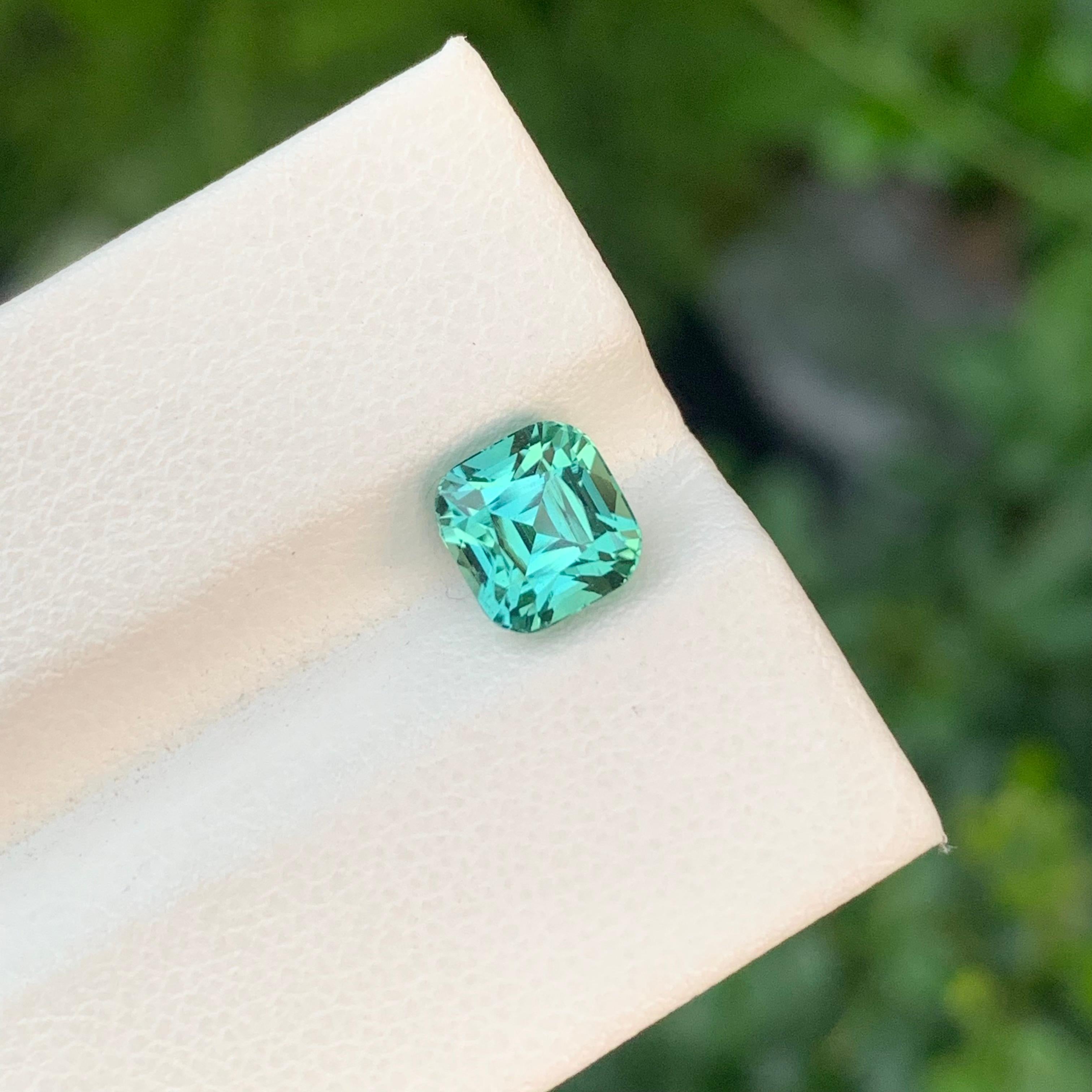 2.05 Carat Natural Loose Blue Green Tourmaline Cushion Shape Gem For Jewellery For Sale 3
