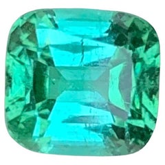 Gema natural suelta de turmalina verde azul de 2.05 quilates en forma de cojín