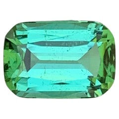 Gema natural suelta de turmalina verde azul de 2.05 quilates en forma de cojín