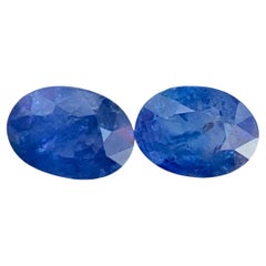 2.05 Carat Natural Loose Blue Sapphire Pair Oval Shape Gemstone