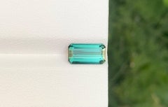 2.05 Carat Natural Loose Bluish Green Tourmaline Emerald Cut Afghan Gemstone
