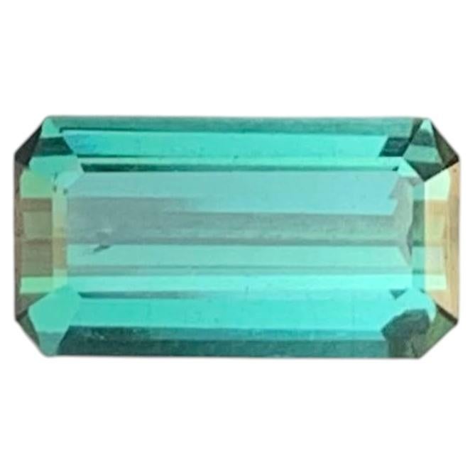 2.05 Carat Natural Loose Bluish Green Tourmaline Emerald Cut Afghan Gemstone (Tourmaline verte bleuâtre en vrac, taille émeraude)