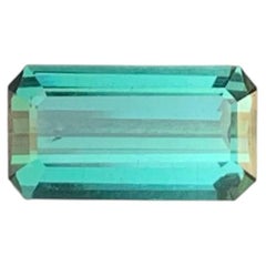2.05 Carat Natural Loose Bluish Green Tourmaline Emerald Cut Afghan Gemstone