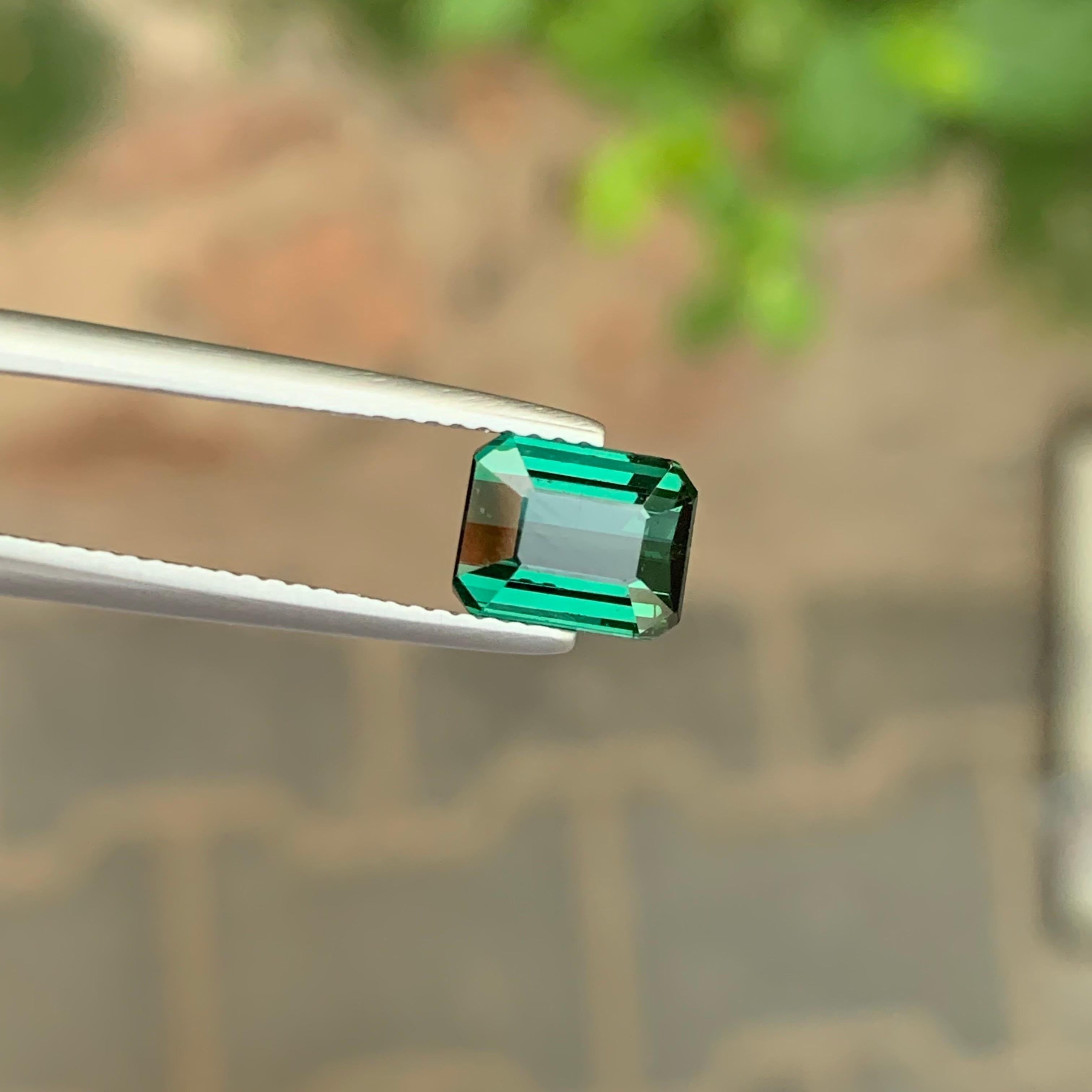 2.05 Carat Natural Loose Deep Green Tourmaline Emerald Shape Gemstone For Sale 5