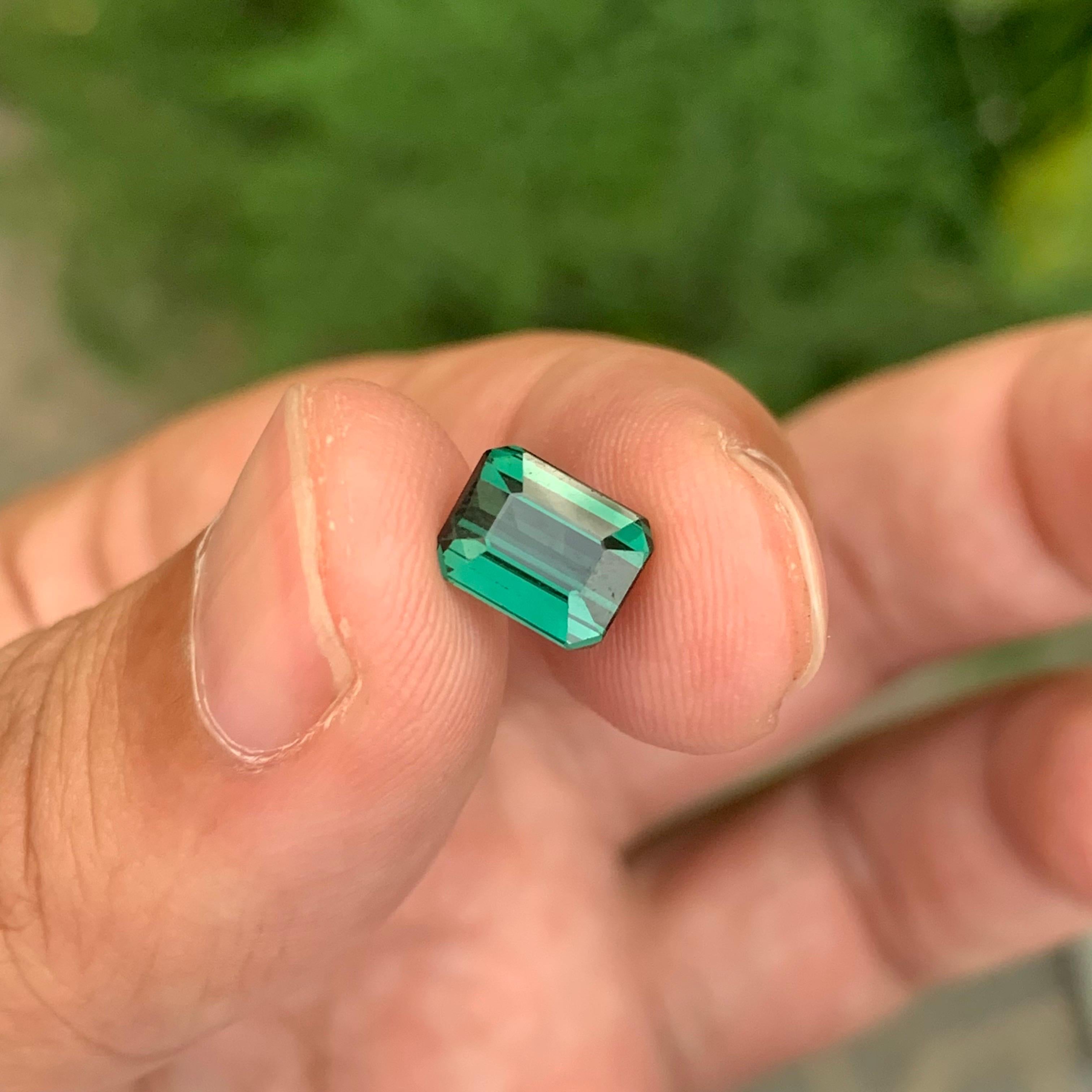 2.05 Carat Natural Loose Deep Green Tourmaline Emerald Shape Gemstone For Sale 1