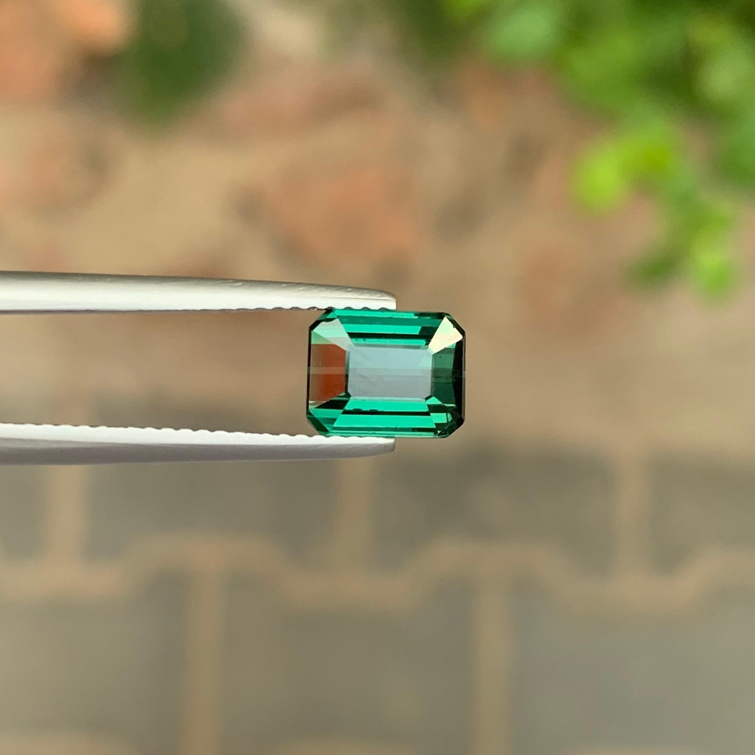 2.05 Carat Natural Loose Deep Green Tourmaline Emerald Shape Gemstone For Sale 3