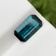 2.05 Carat Natural Loose Emerald Shape Indicolite Tourmaline Gem For Ring