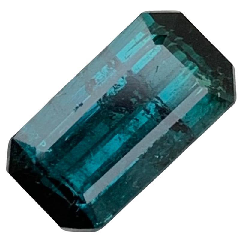 2.05 Carat Natural Loose Emerald Shape Indicolite Tourmaline Gem For Ring  For Sale