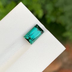 2.05 Carat Natural Loose Lagoon Tourmaline Baguette Shape Gem For Ring