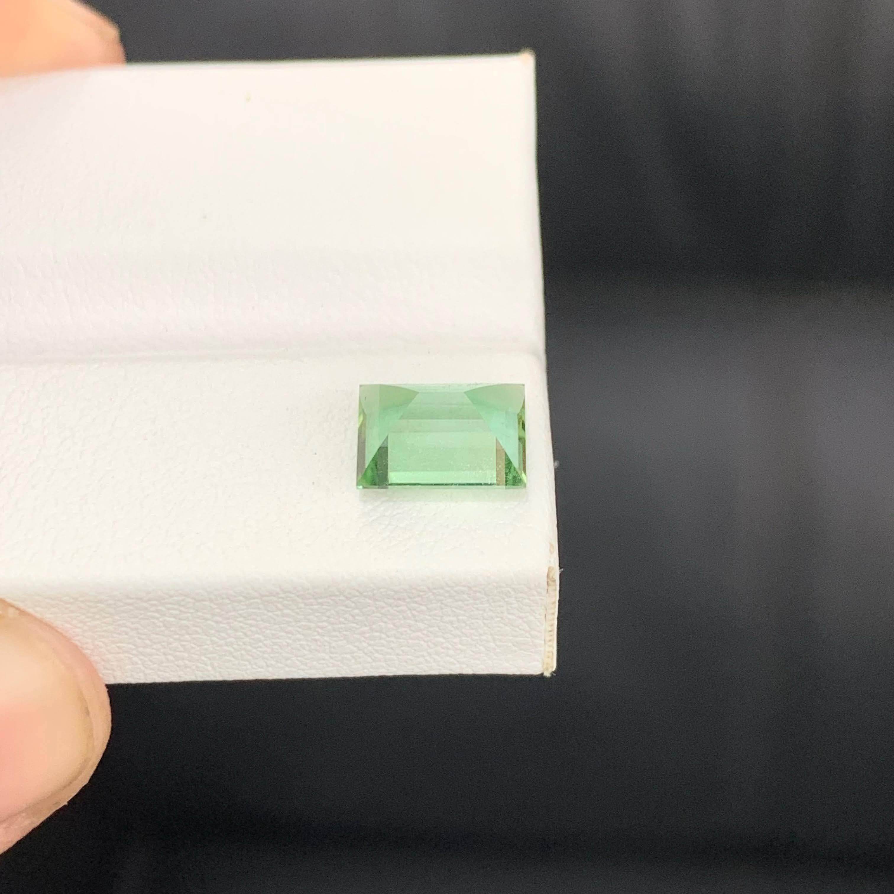 2.05 Carat Natural Loose Mint Green Tourmaline Baguette Cut Afghan Gemstone (pierre précieuse afghane) en vente 5