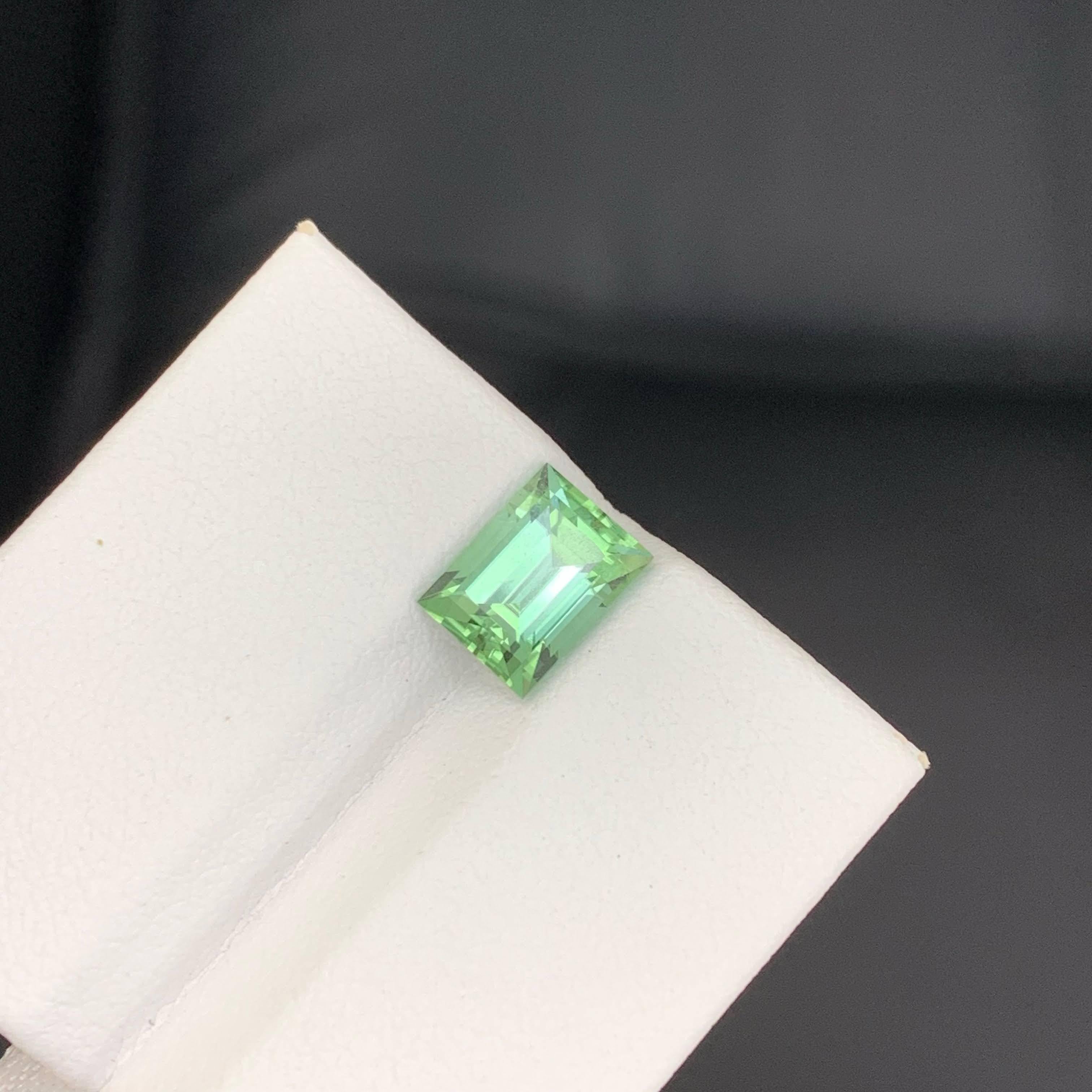 2.05 Carat Natural Loose Mint Green Tourmaline Baguette Cut Afghan Gemstone (pierre précieuse afghane) en vente 2