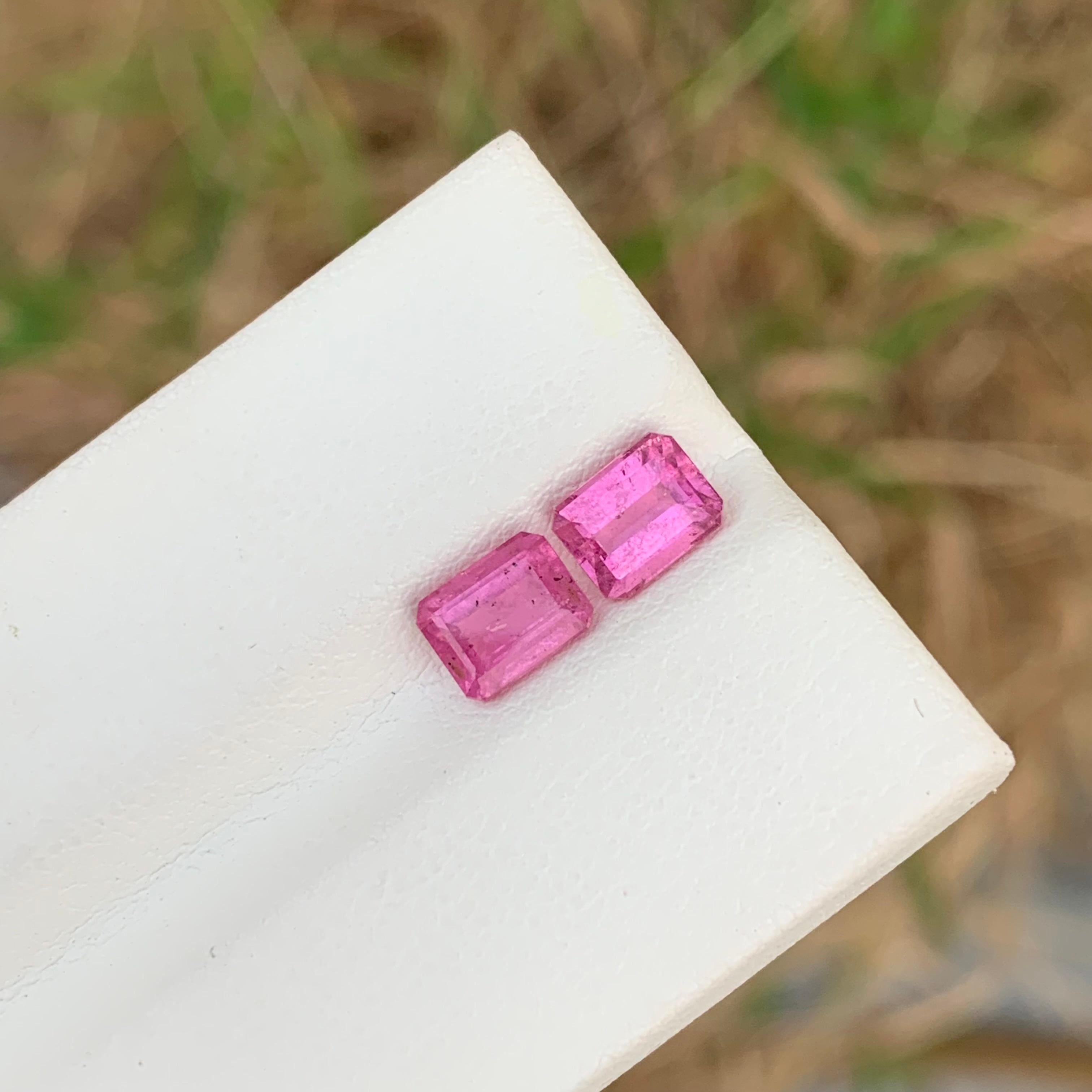 Piezas de turmalina rosa suelta natural de 2,05 quilates para pendientes en venta 1