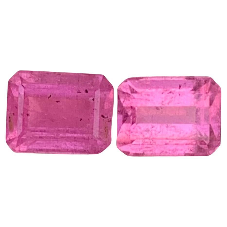 Piezas de turmalina rosa suelta natural de 2,05 quilates para pendientes en venta