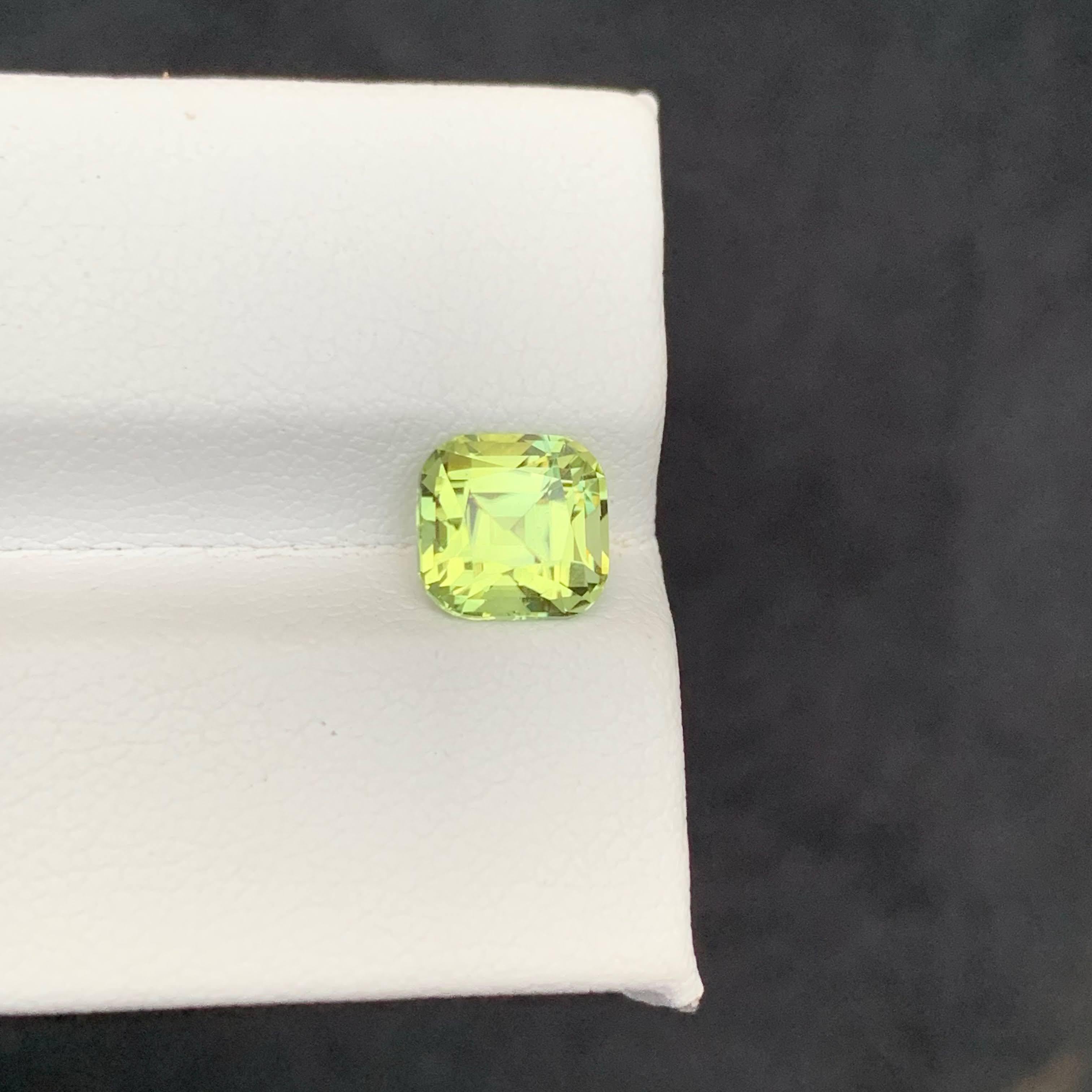 2.05 Carat Natural Loose Stunning Yellow Tourmaline Cushion Cut Afghan Gemstone For Sale 5