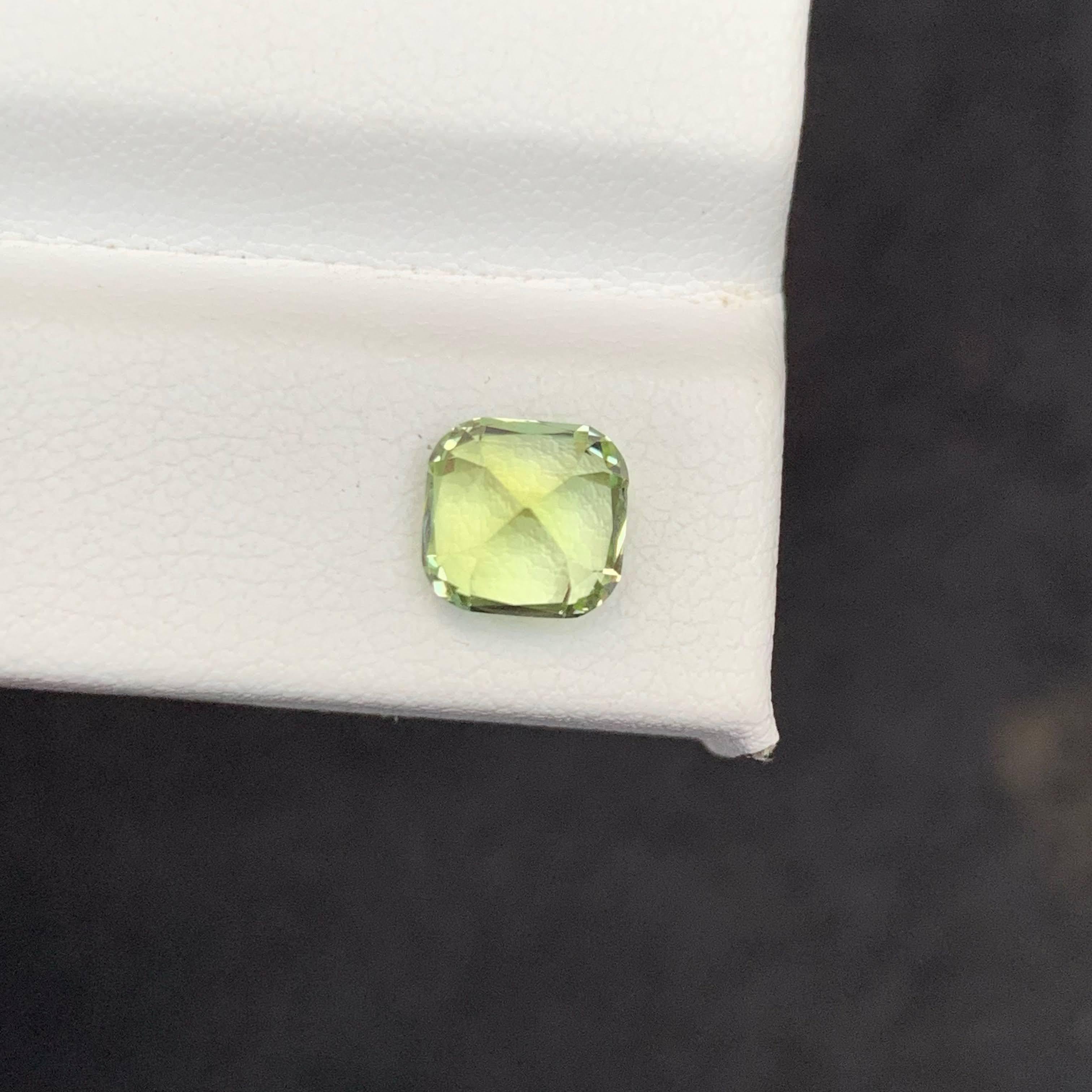 Modern 2.05 Carat Natural Loose Stunning Yellow Tourmaline Cushion Cut Afghan Gemstone For Sale