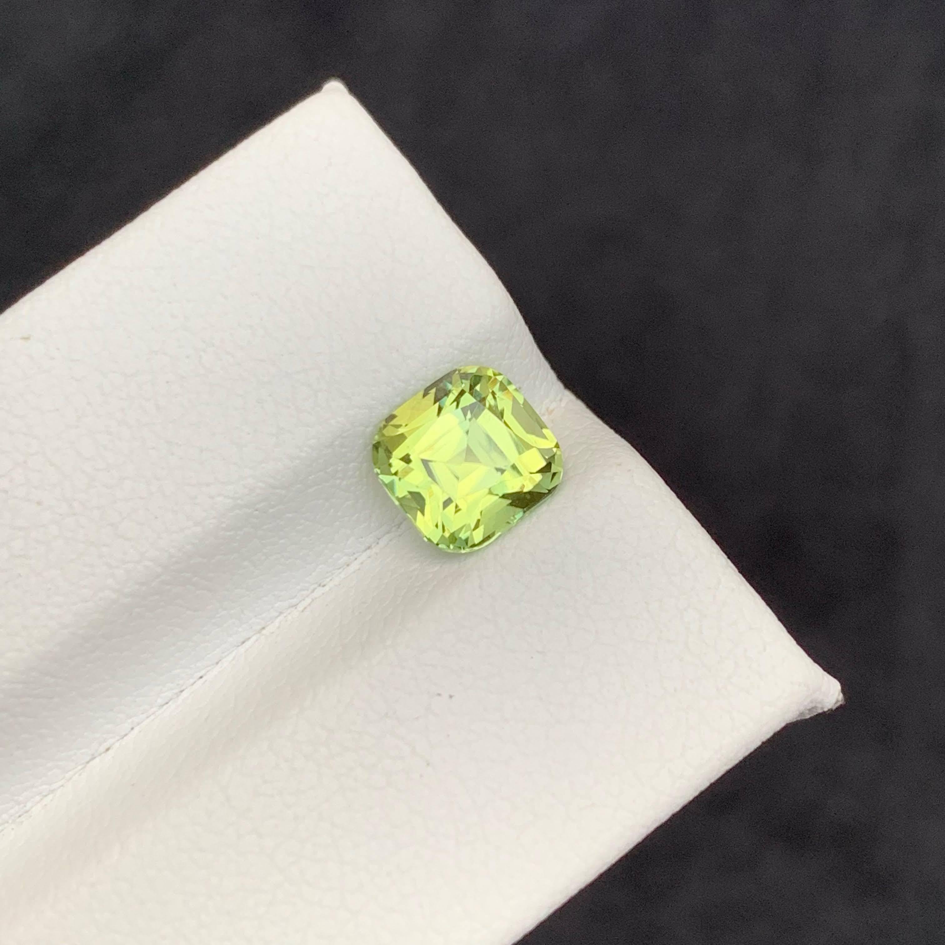 Women's or Men's 2.05 Carat Natural Loose Stunning Yellow Tourmaline Cushion Cut Afghan Gemstone For Sale