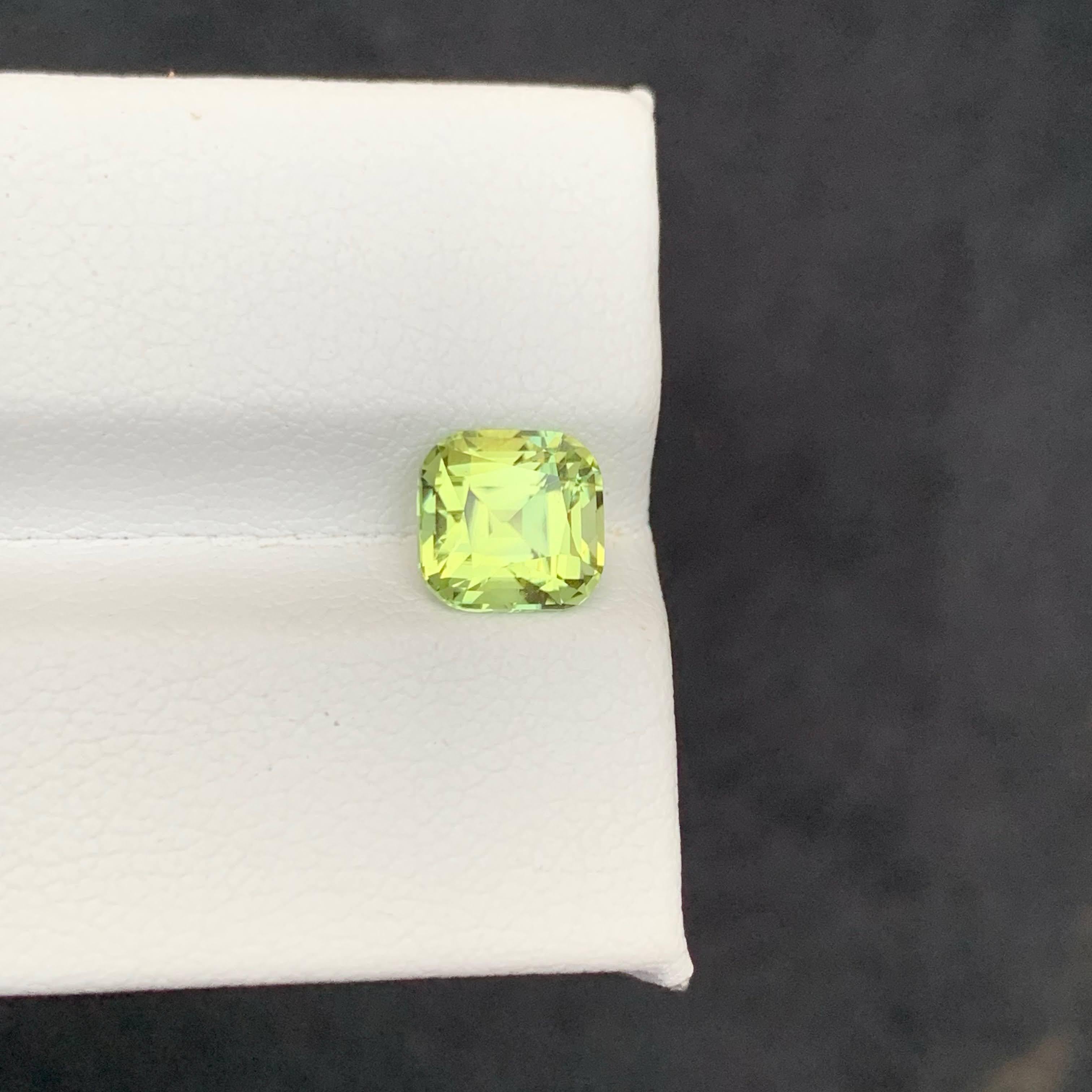 2.05 Carat Natural Loose Stunning Yellow Tourmaline Cushion Cut Afghan Gemstone For Sale 1