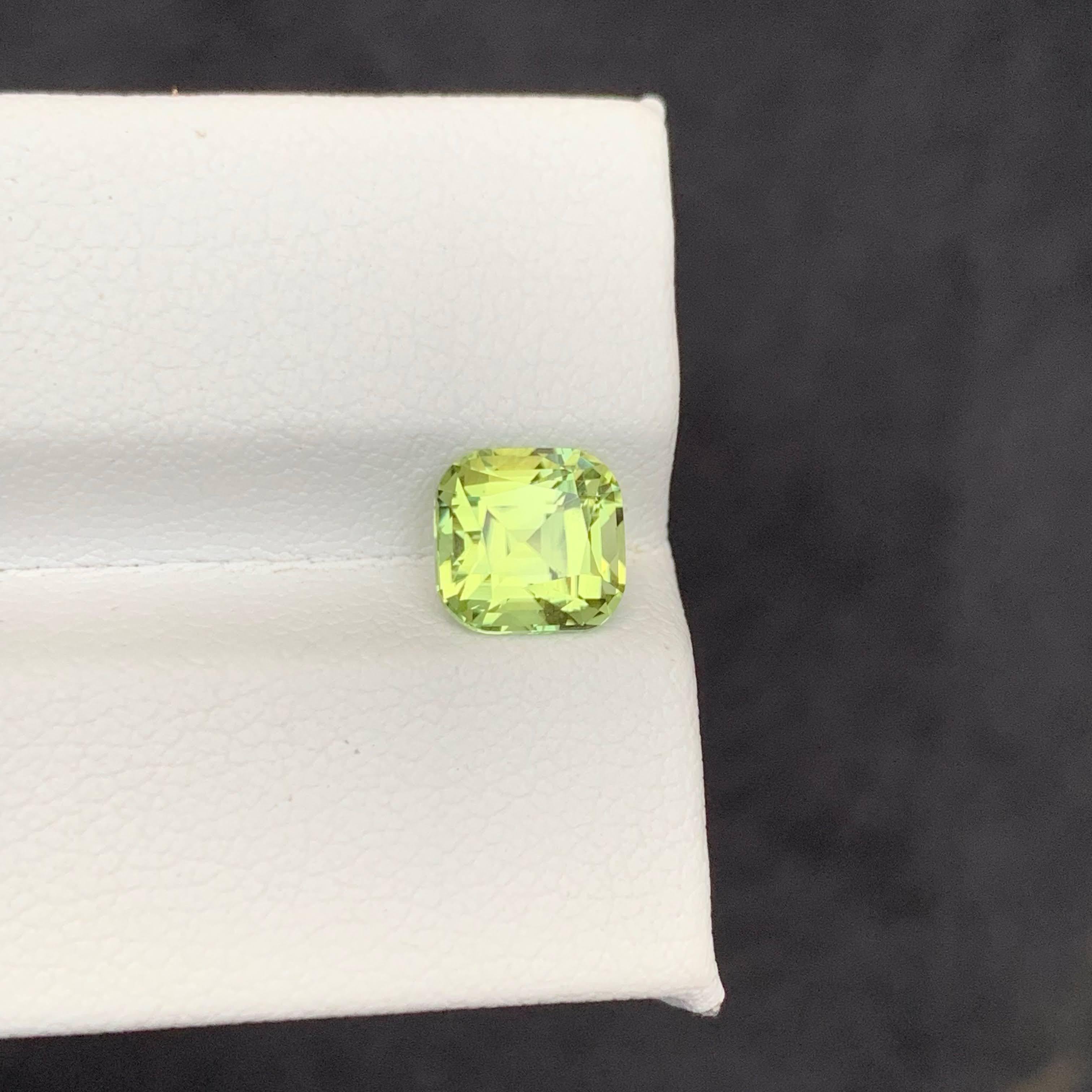 2.05 Carat Natural Loose Stunning Yellow Tourmaline Cushion Cut Afghan Gemstone For Sale 2