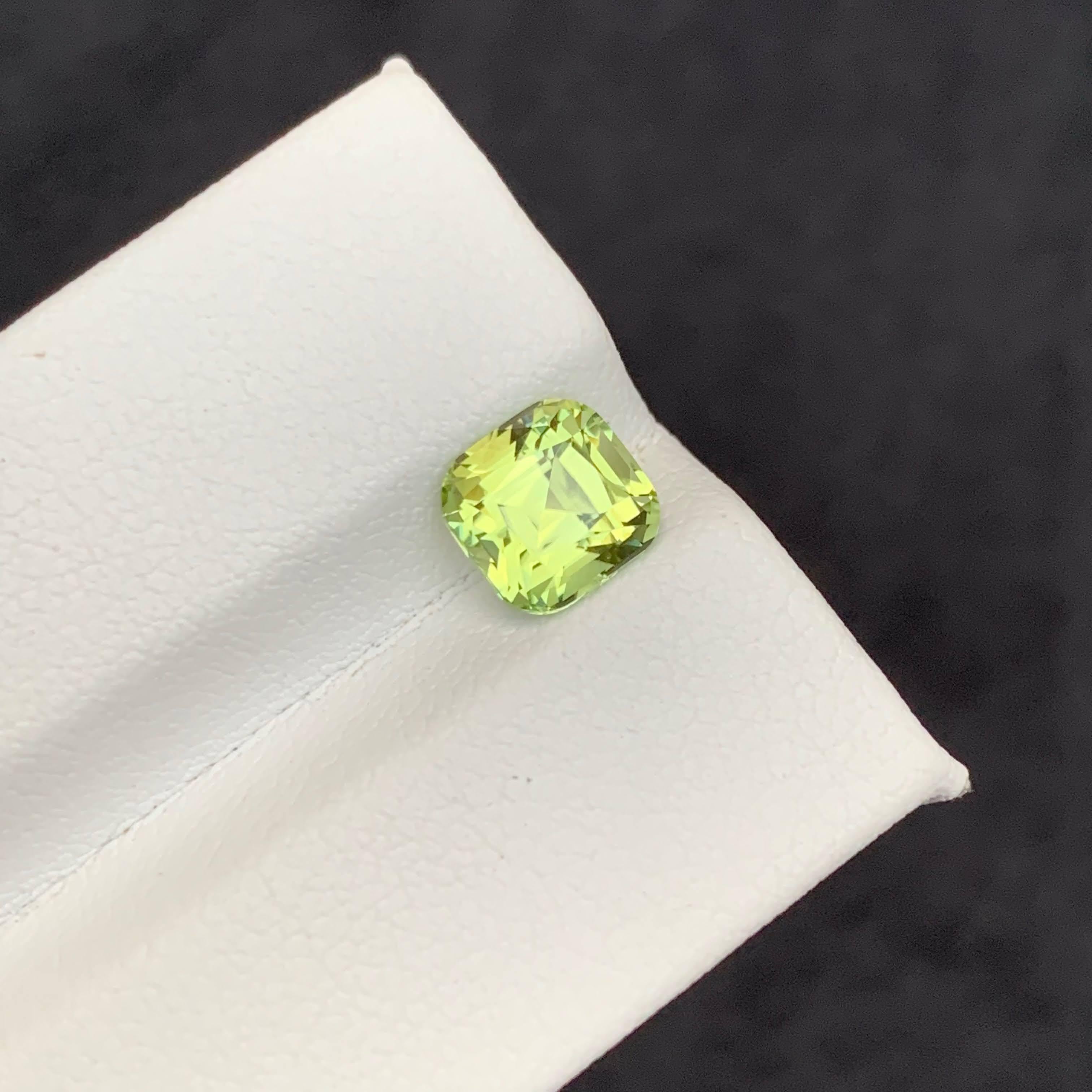2.05 Carat Natural Loose Stunning Yellow Tourmaline Cushion Cut Afghan Gemstone For Sale 3