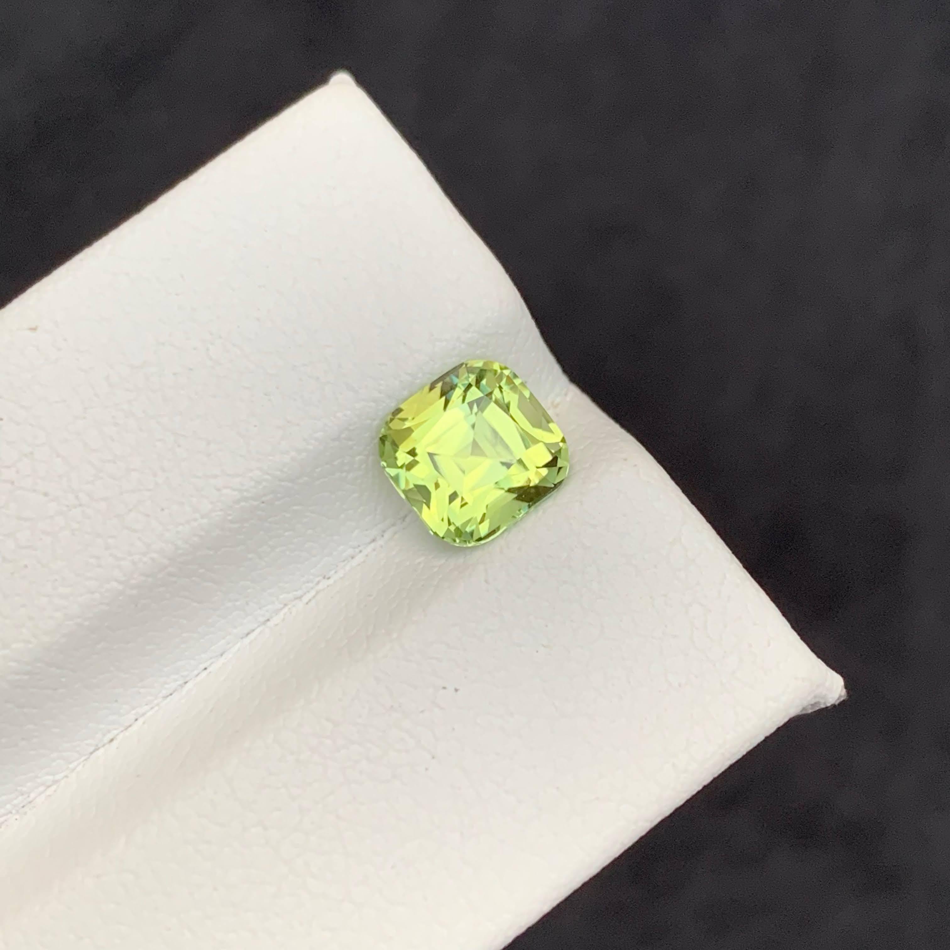 2.05 Carat Natural Loose Stunning Yellow Tourmaline Cushion Cut Afghan Gemstone For Sale 4