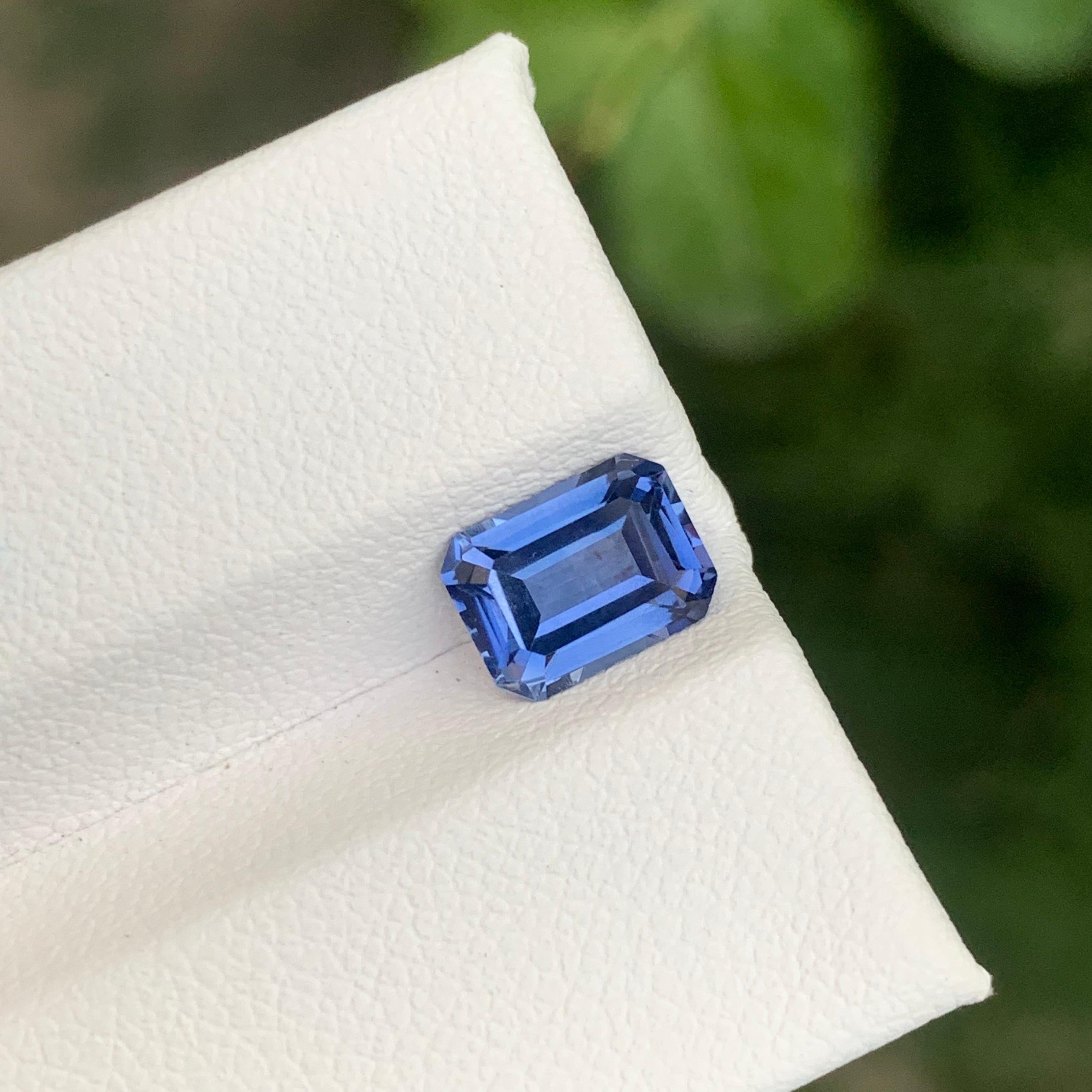 Arts and Crafts 2.05 Carat Natural Loose Tanzanite Emerald Shape Gemstone From Tanzania For Sale