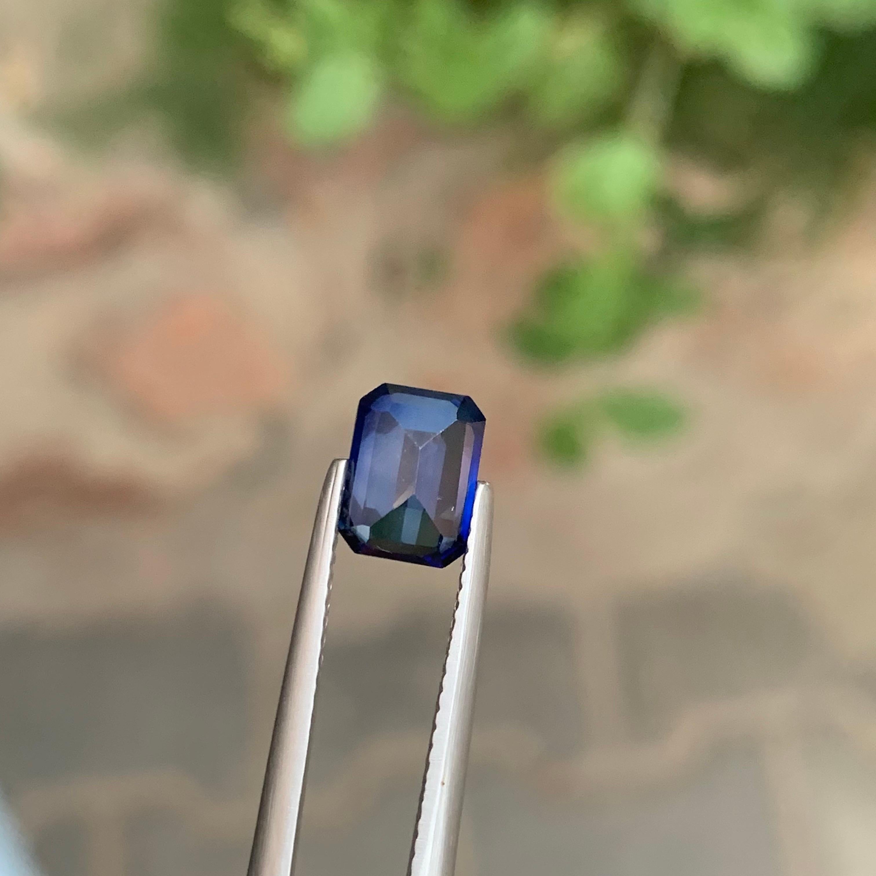 2.05 Carat Natural Loose Tanzanite Emerald Shape Gemstone From Tanzania For Sale 3