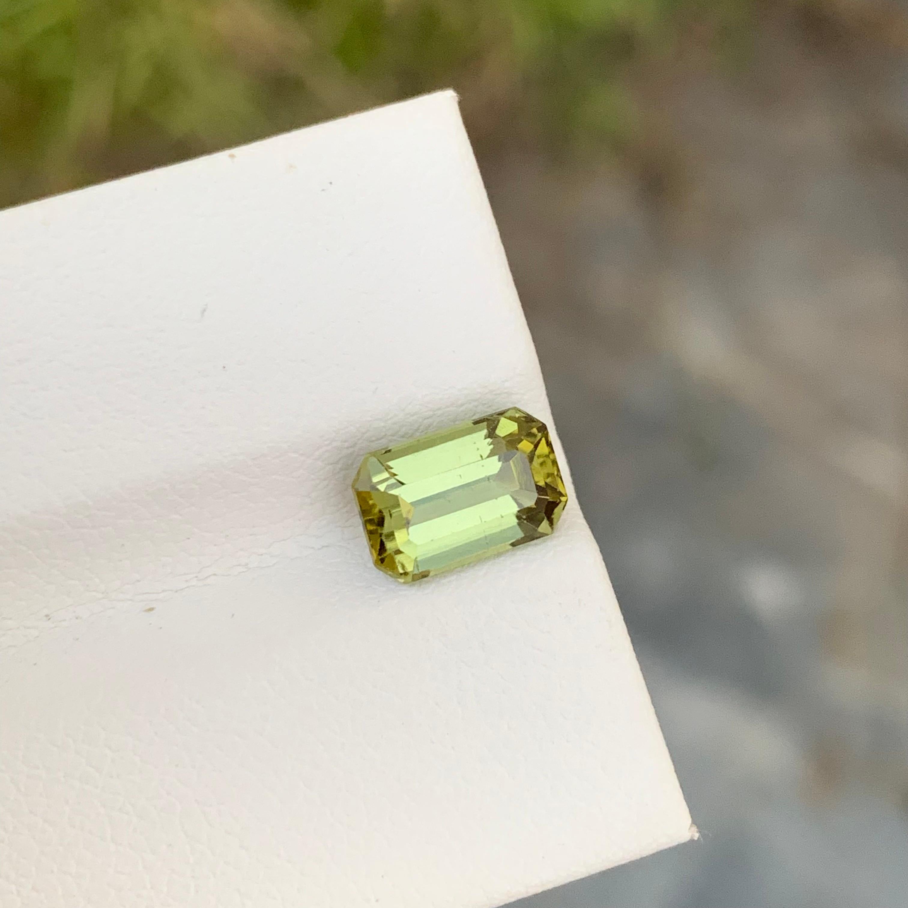 2.05 Carat Natural Loose Tourmaline Emerald Shape Gem From Afghanistan For Sale 4