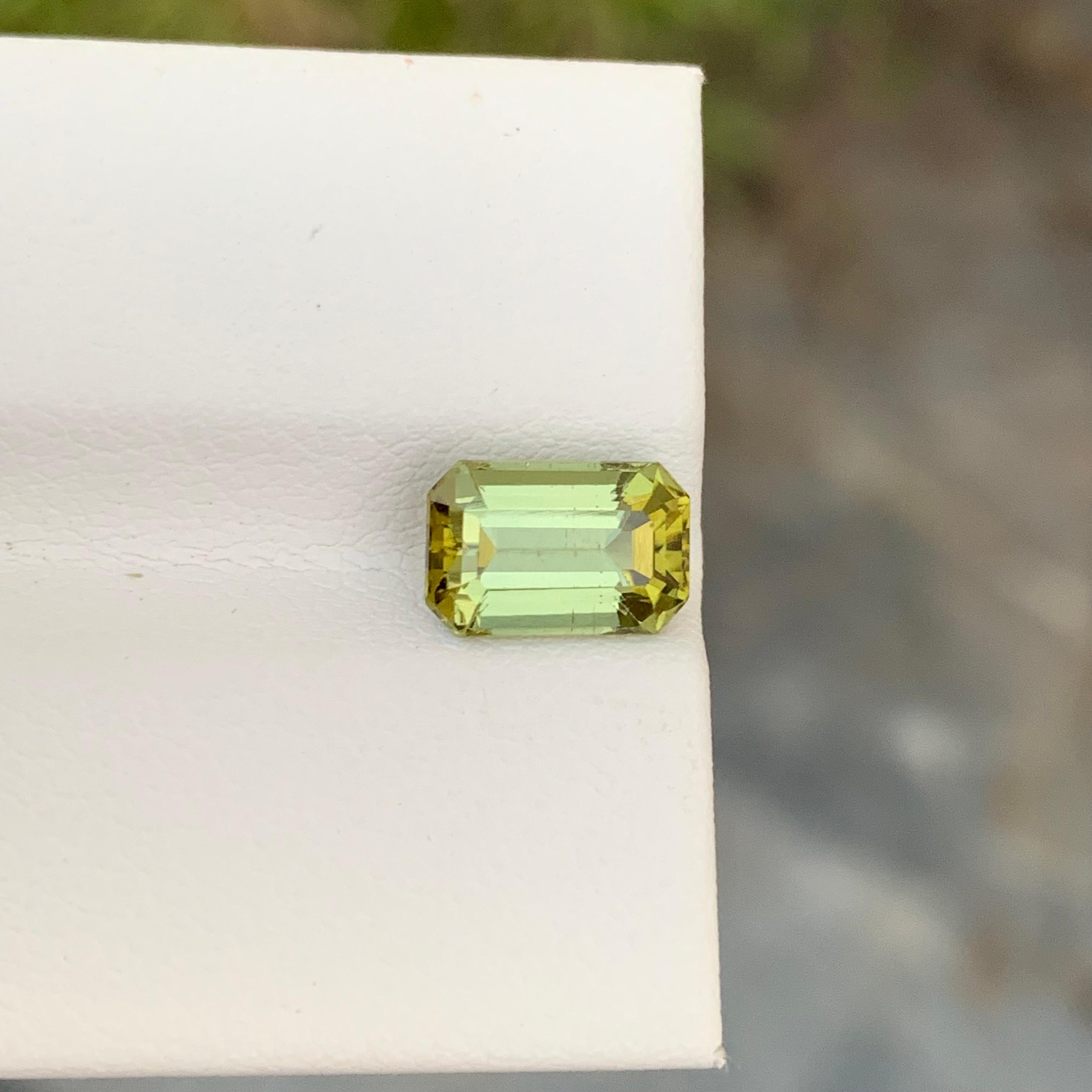 Arts and Crafts 2.05 Carat Natural Loose Tourmaline Emerald Shape Gem From Afghanistan For Sale