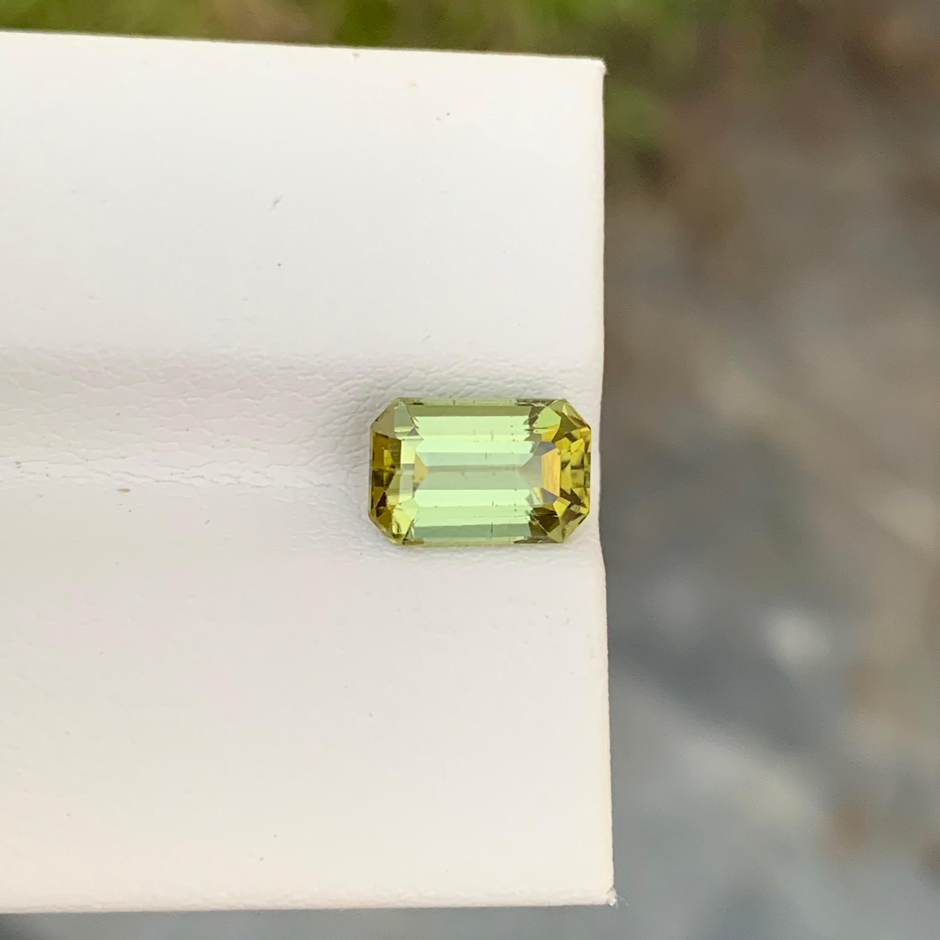 Emerald Cut 2.05 Carat Natural Loose Tourmaline Emerald Shape Gem From Afghanistan For Sale