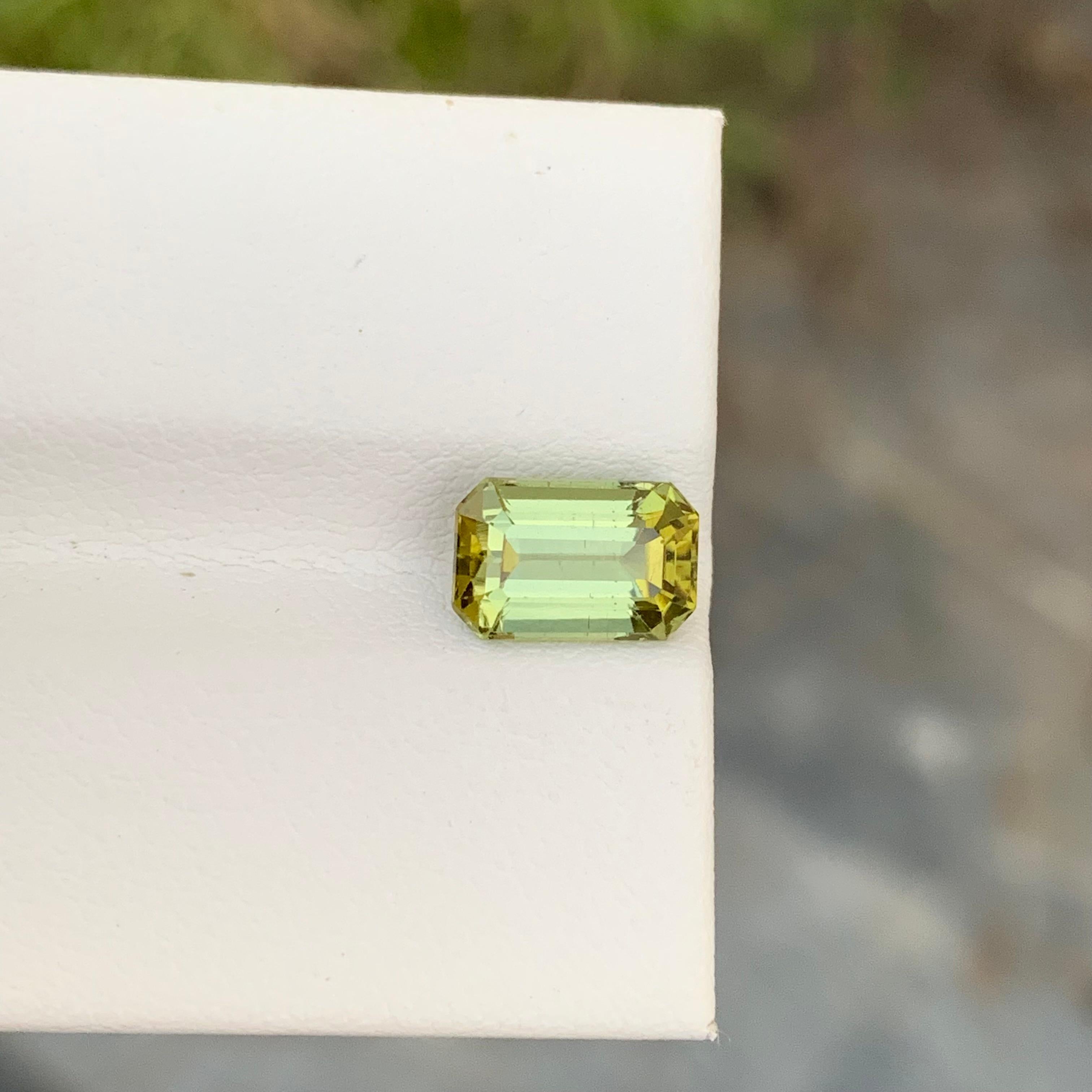 Women's or Men's 2.05 Carat Natural Loose Tourmaline Emerald Shape Gem From Afghanistan For Sale