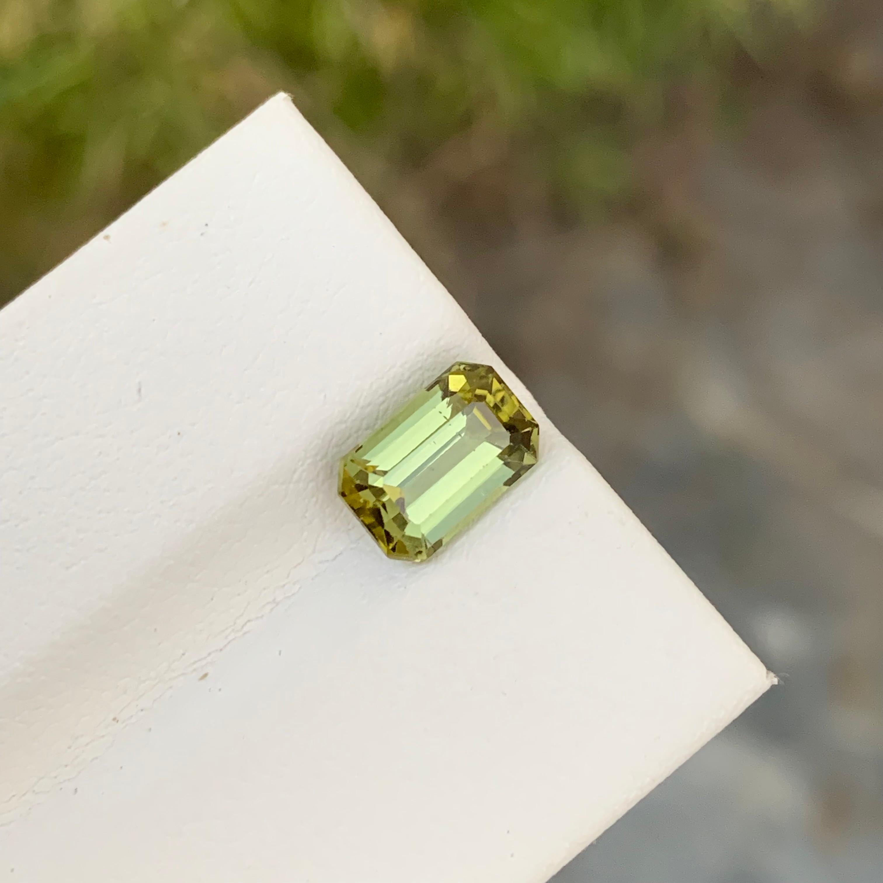 2.05 Carat Natural Loose Tourmaline Emerald Shape Gem From Afghanistan For Sale 1