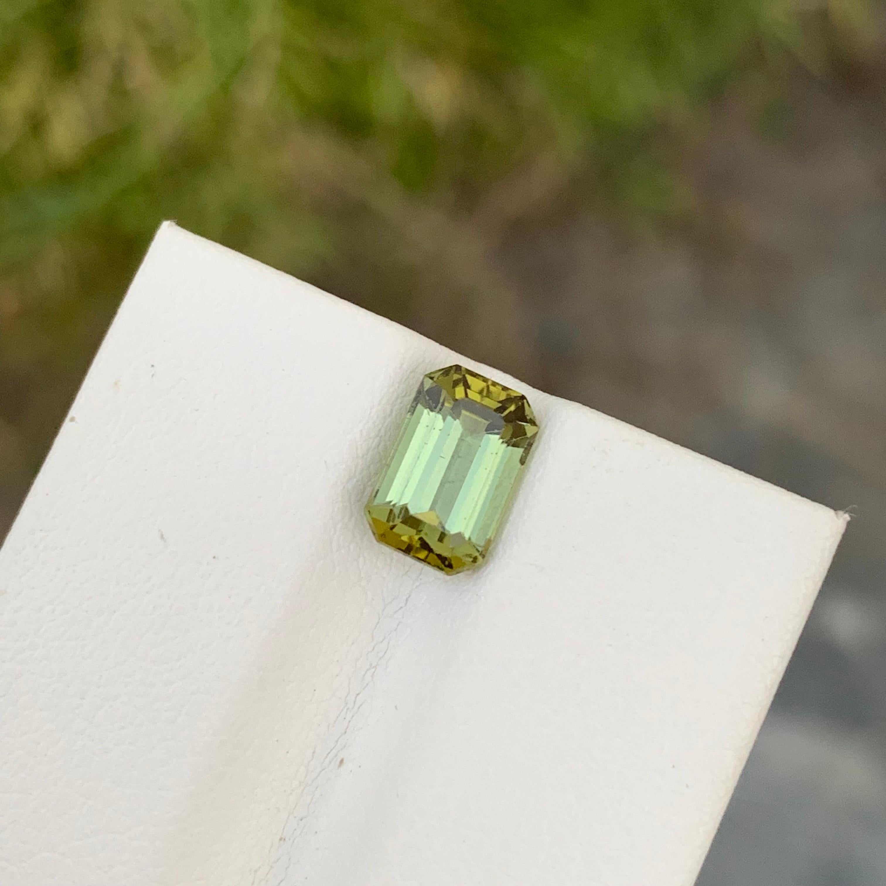 2.05 Carat Natural Loose Tourmaline Emerald Shape Gem From Afghanistan For Sale 2