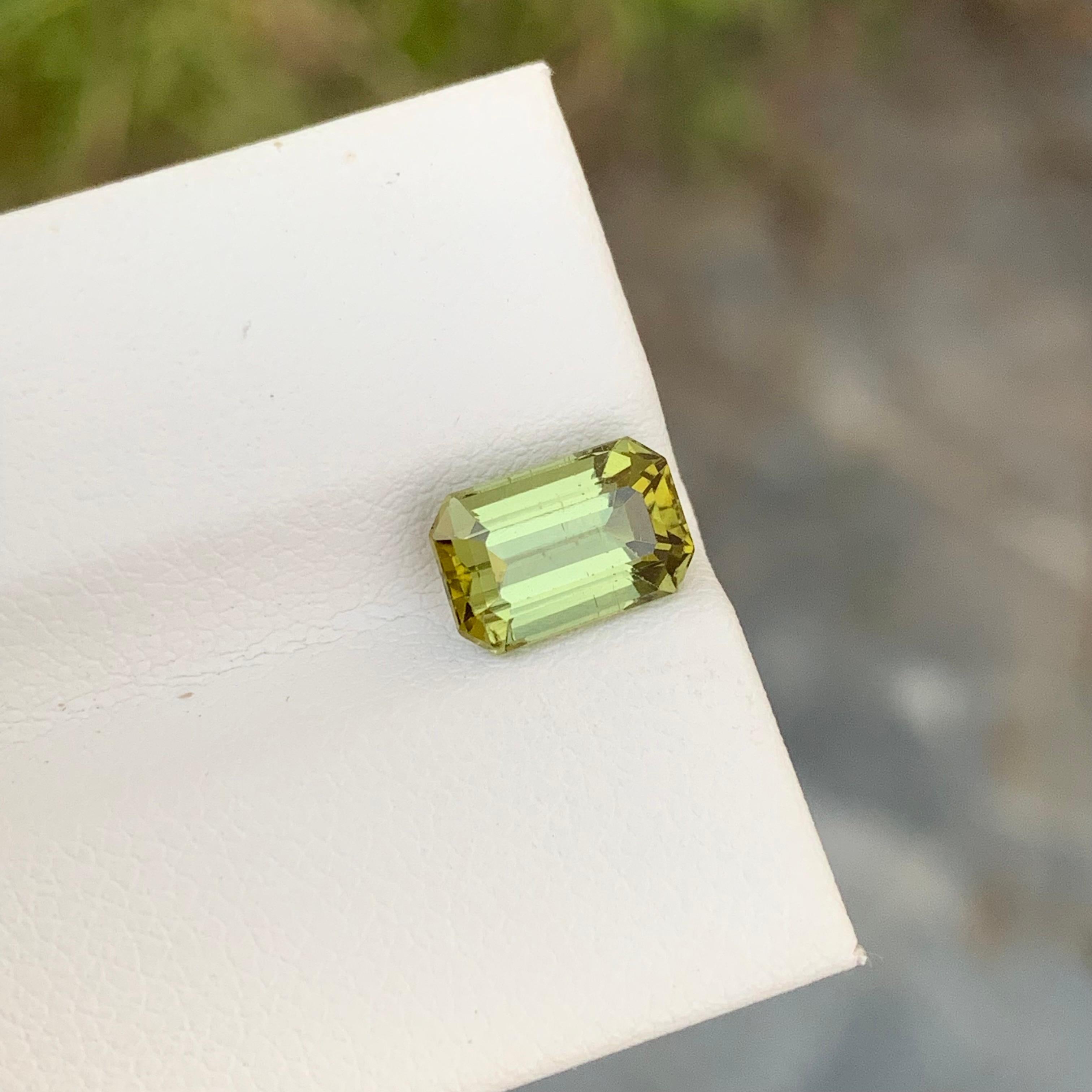 2.05 Carat Natural Loose Tourmaline Emerald Shape Gem From Afghanistan For Sale 3