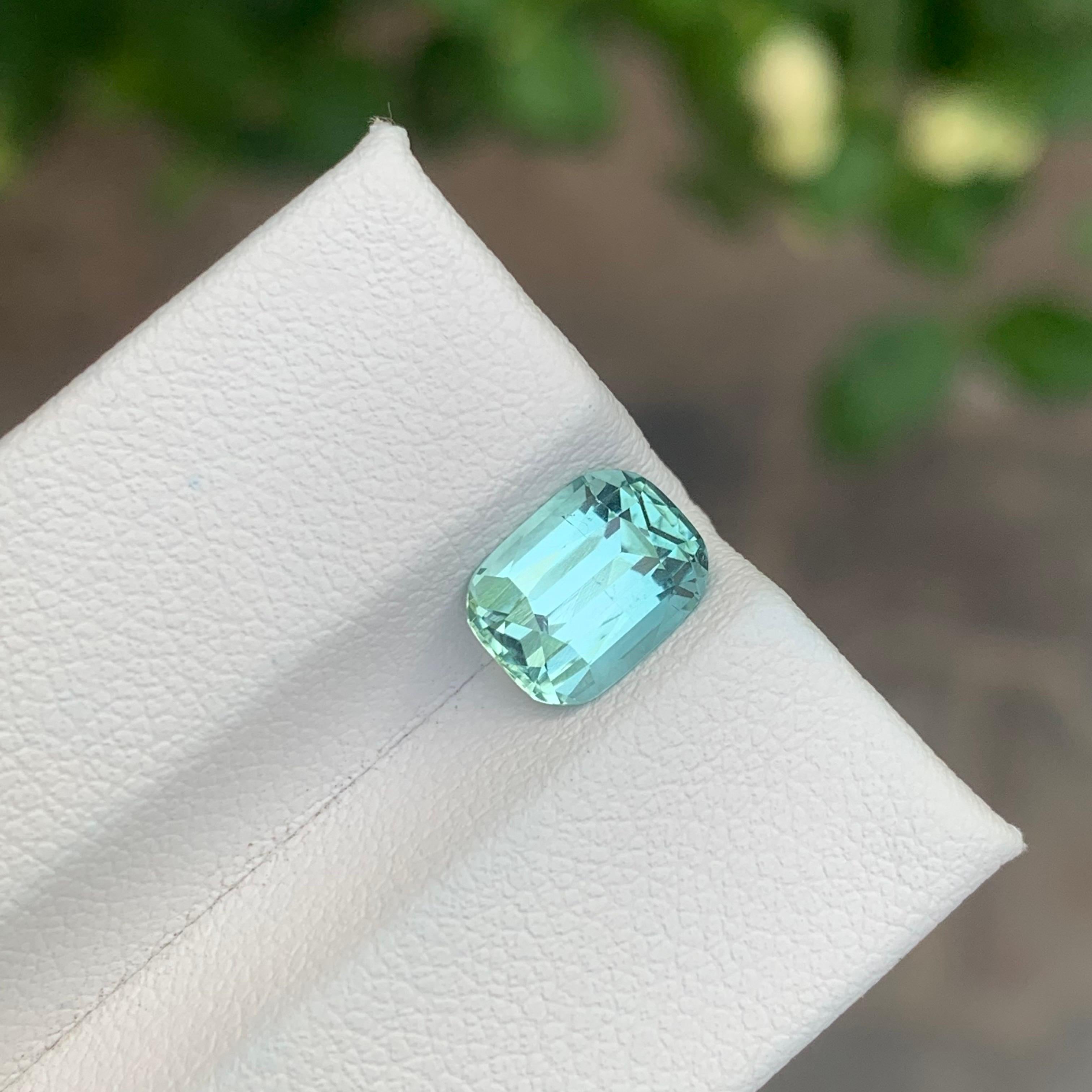 2.05 Carat Natural Seafoam Tourmaline Cushion Shape Loose Gemstone For Sale 5