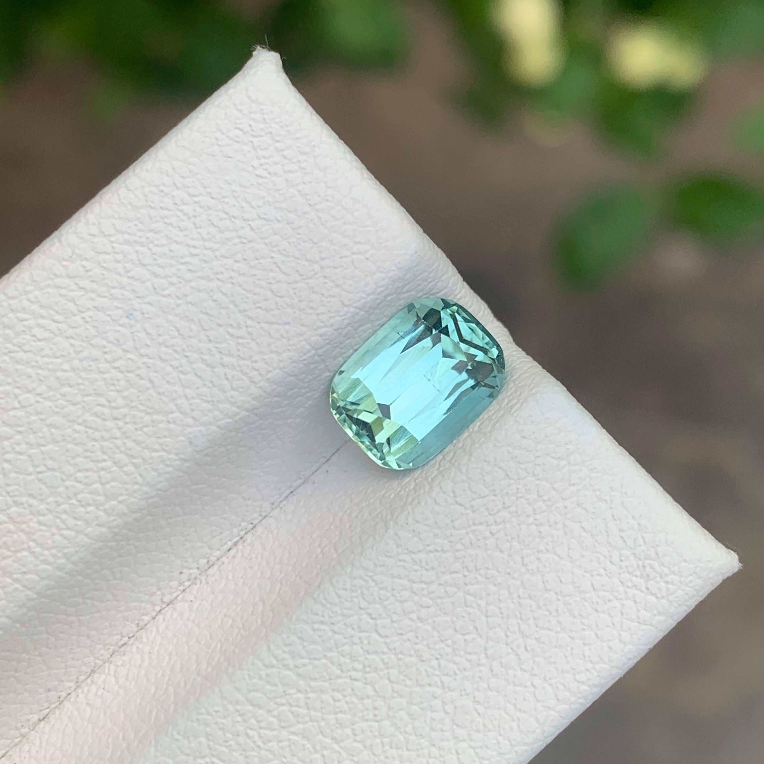 2.05 Carat Natural Seafoam Tourmaline Cushion Shape Loose Gemstone For Sale 6