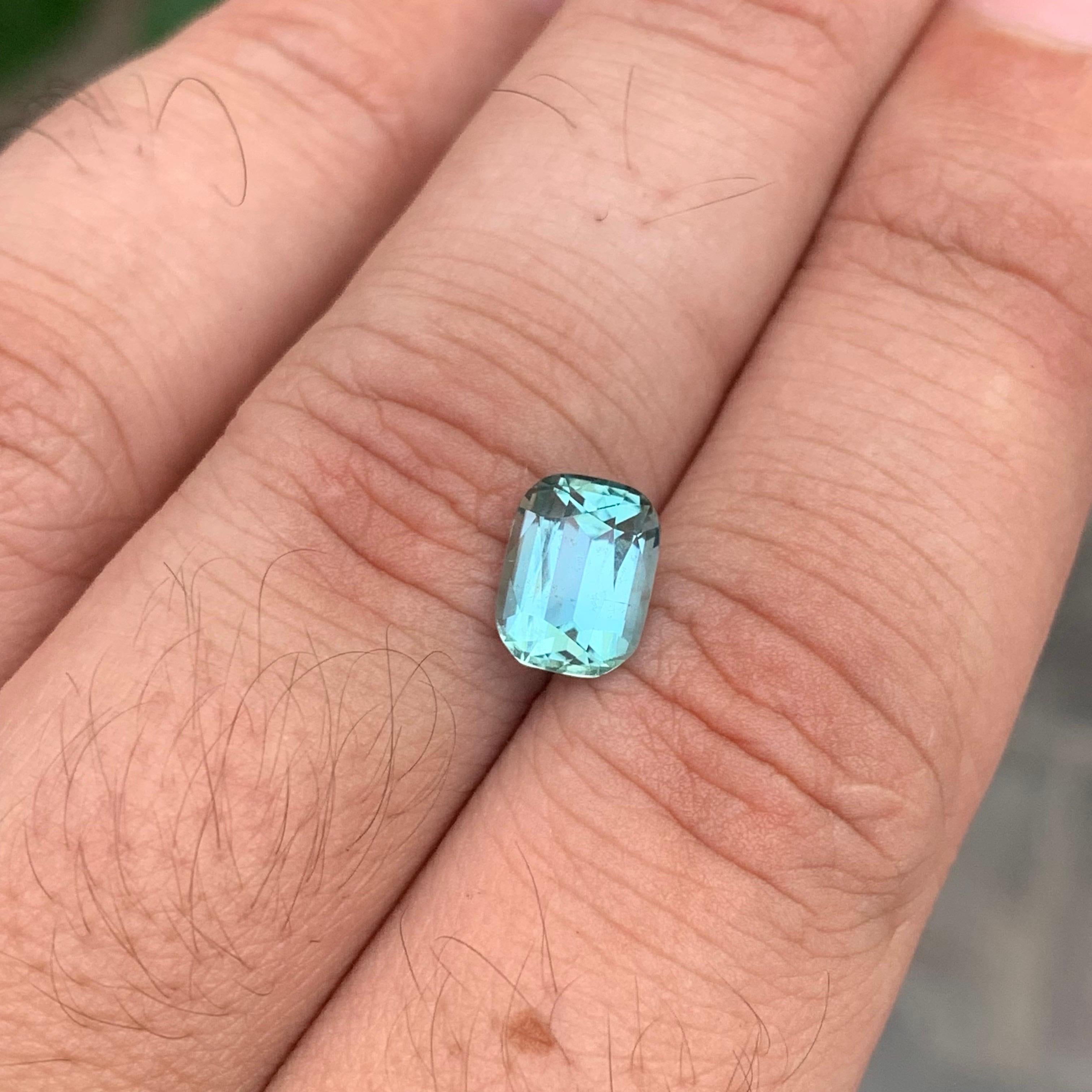 Cushion Cut 2.05 Carat Natural Seafoam Tourmaline Cushion Shape Loose Gemstone For Sale