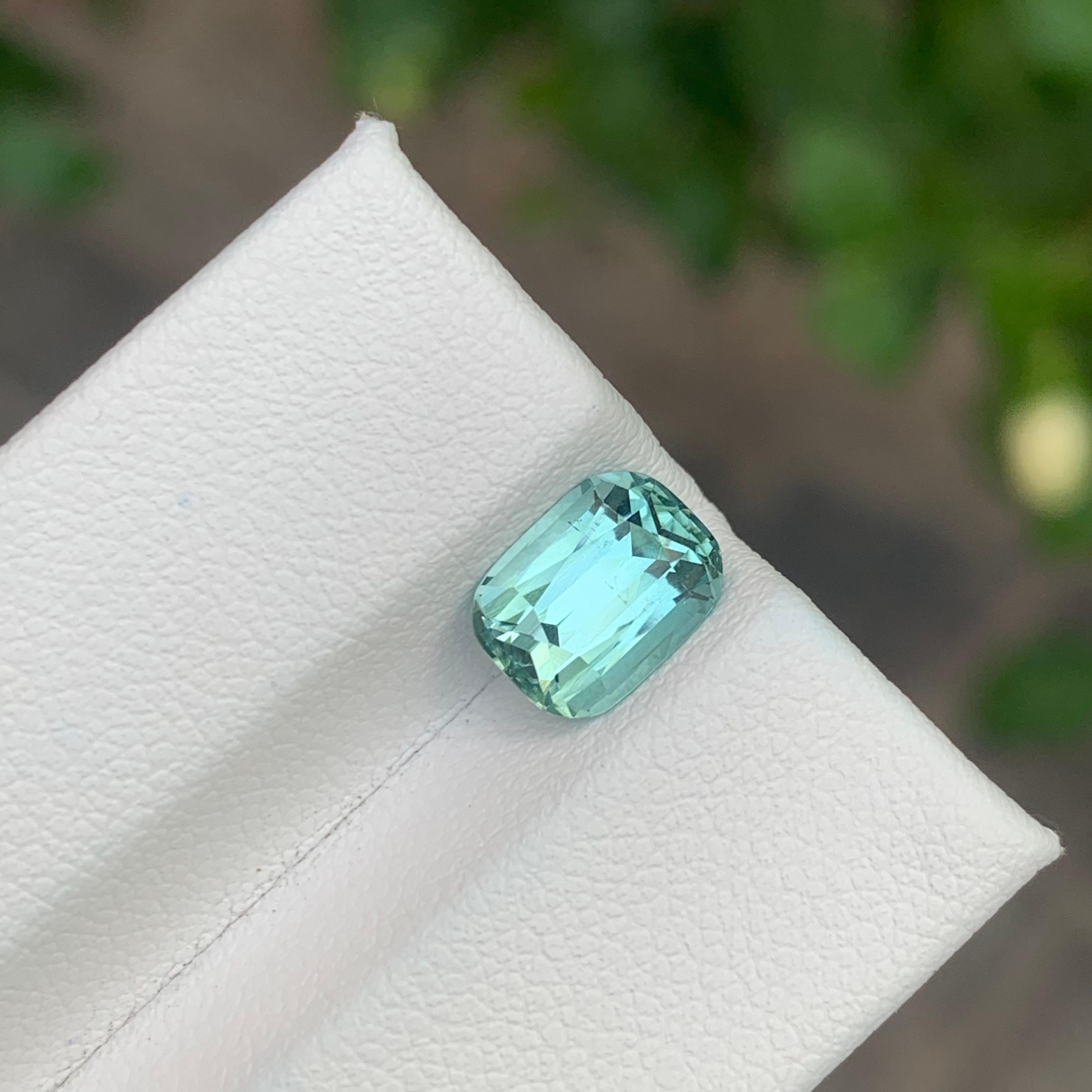 2.05 Carat Natural Seafoam Tourmaline Cushion Shape Loose Gemstone In New Condition For Sale In Peshawar, PK