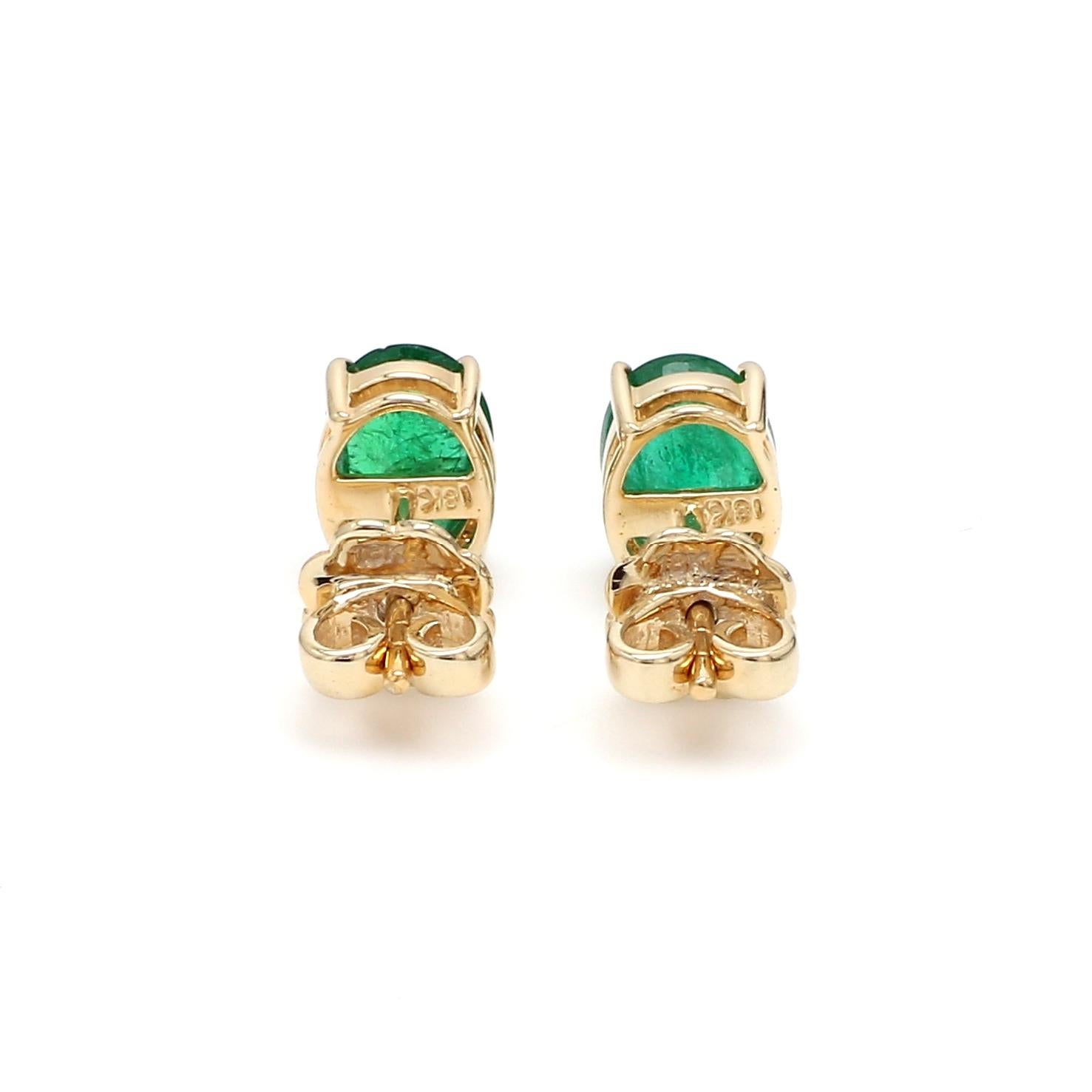 Item Code :- CN-24641
Gross Weight :- 2.80 gm
18k Solid Yellow Gold Weight :- 2.39 gm
Zambian Emerald Weight :- 2.05 carat
Earrings Length :- 8.14x6 mm approx.

✦ Sizing
.....................
We can adjust most items to fit your sizing preferences.