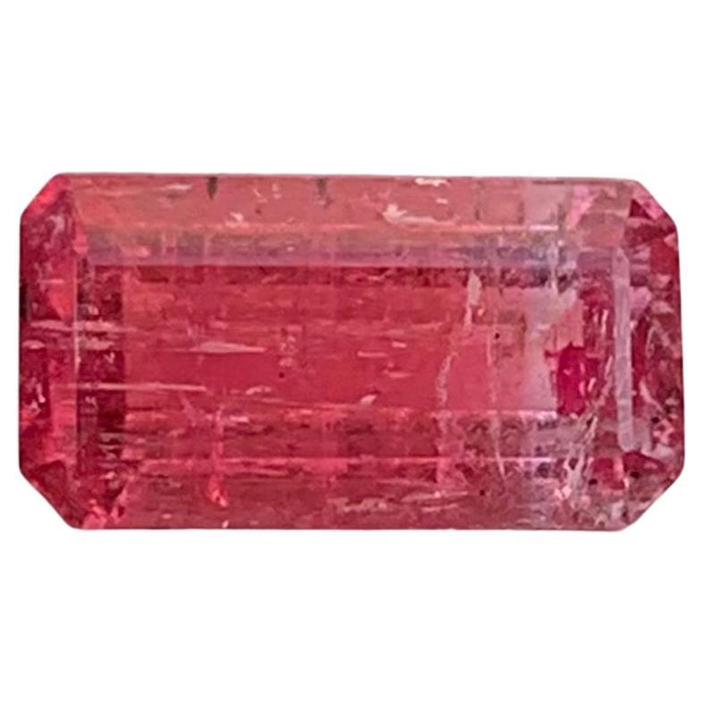 2.05 Carat Pretty Loose Rubellite Tourmaline Emerald Shape Gem For Jewellery