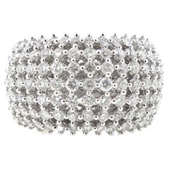 2.05 Carat Round Brilliant Cut Diamond Band Ring in 18k White Gold