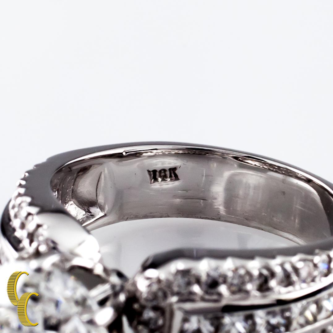 Women's 2.05 Carat Round Brilliant Diamond 18 Karat White Gold Engagement Ring