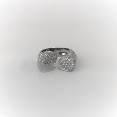 2.05 Carat Round Brilliant Diamond Pavé Twin Cocktail Ring