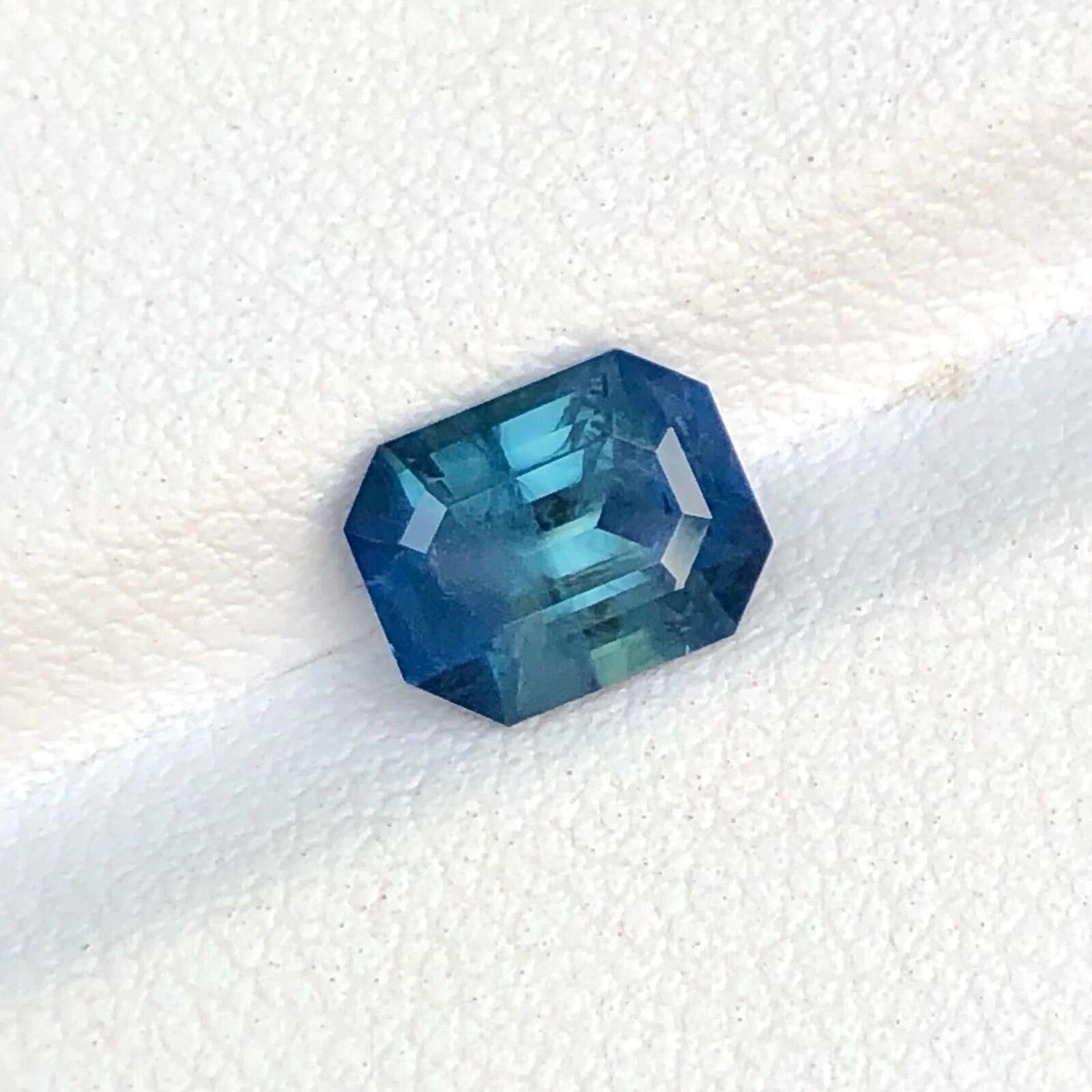 2.05 Carat Royal Emerald Cut Blue Sapphire Cocktail Ring Loose Gemstone In New Condition In Bangkok, TH